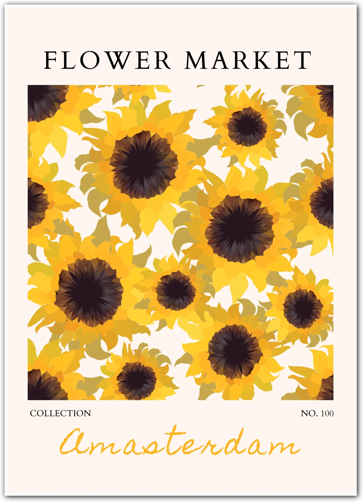 Amsterdam Sun – Graphic Sunflower Art Print in Bright Yellows