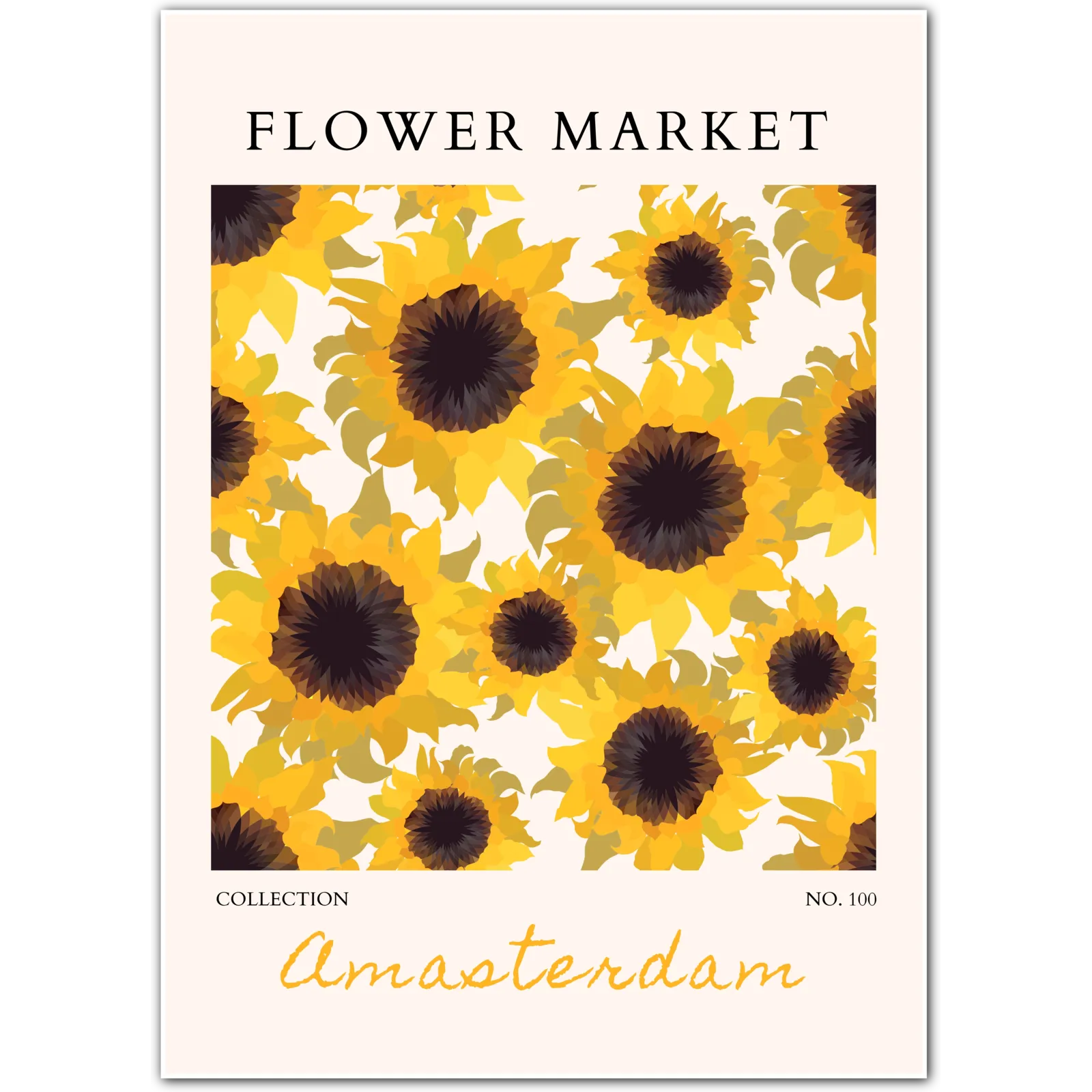 Amsterdam Sun – Graphic Sunflower Art Print in Bright Yellows