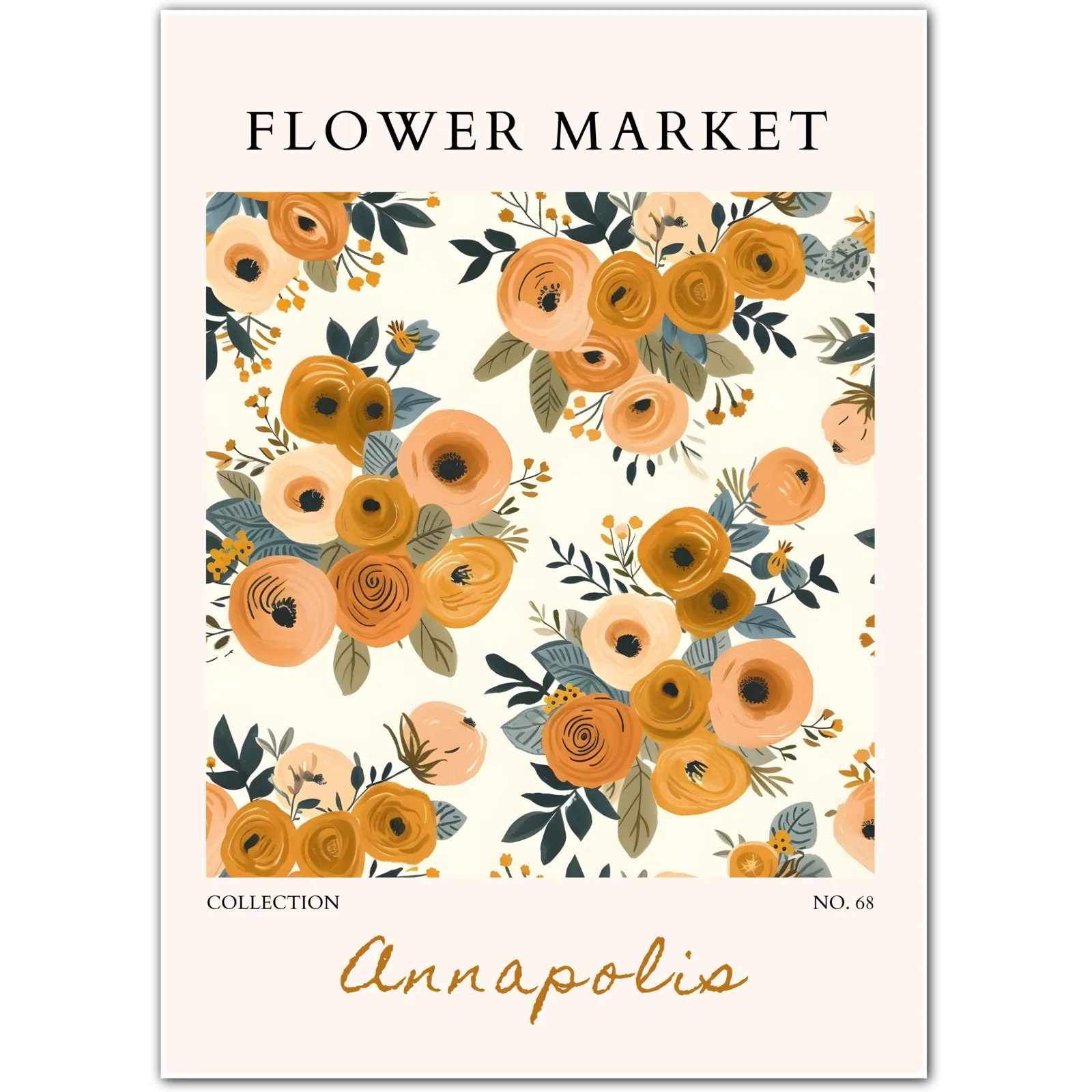 Golden Bloom Floral Art Print – Annapolis Flower Market