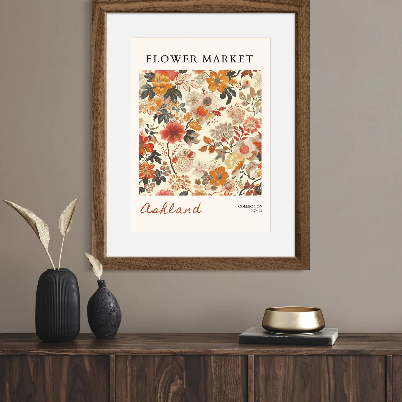 Ashland Meadow Tapestry – Vintage-Inspired Floral Art in Autumn Tones