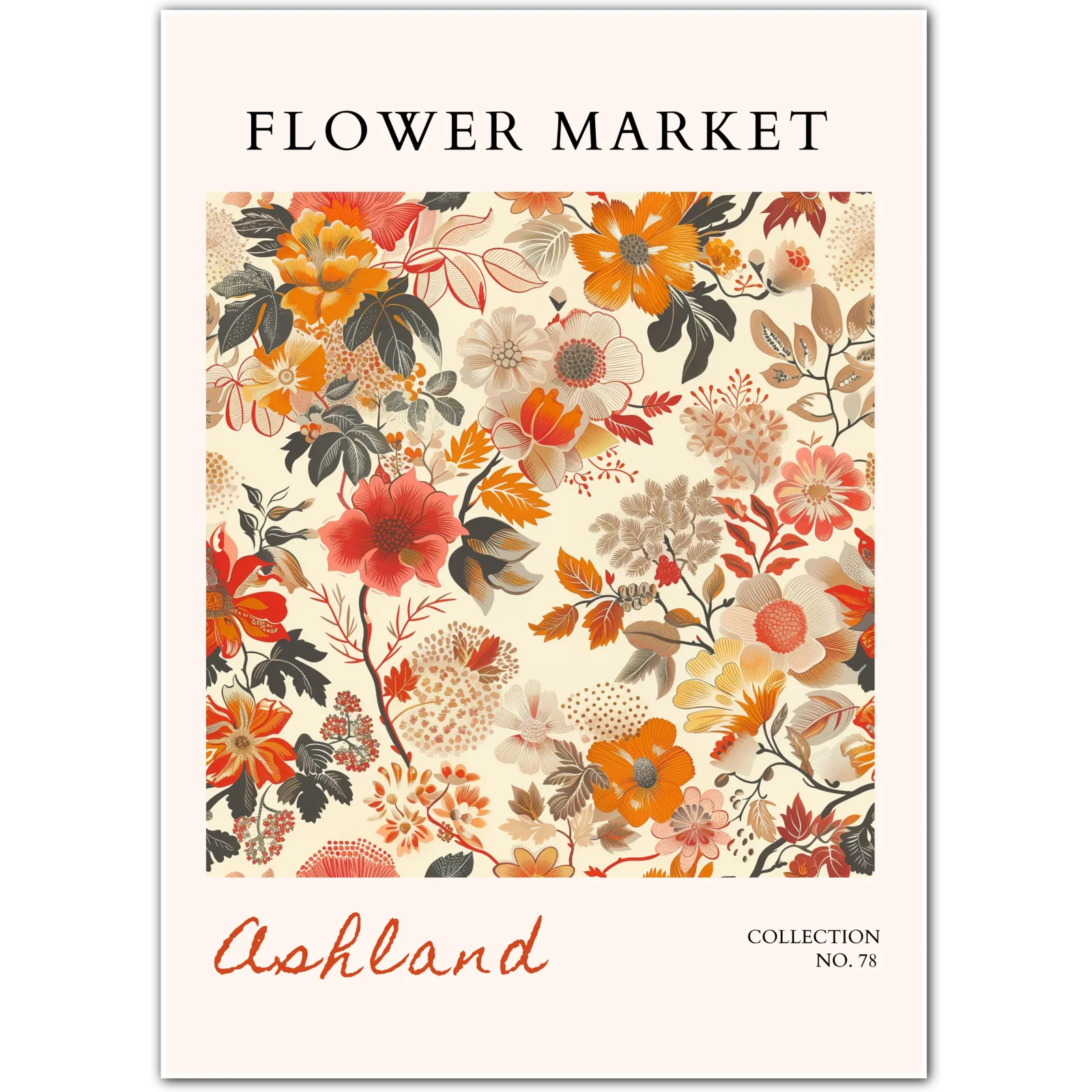 Ashland Meadow Tapestry – Vintage-Inspired Floral Art in Autumn Tones