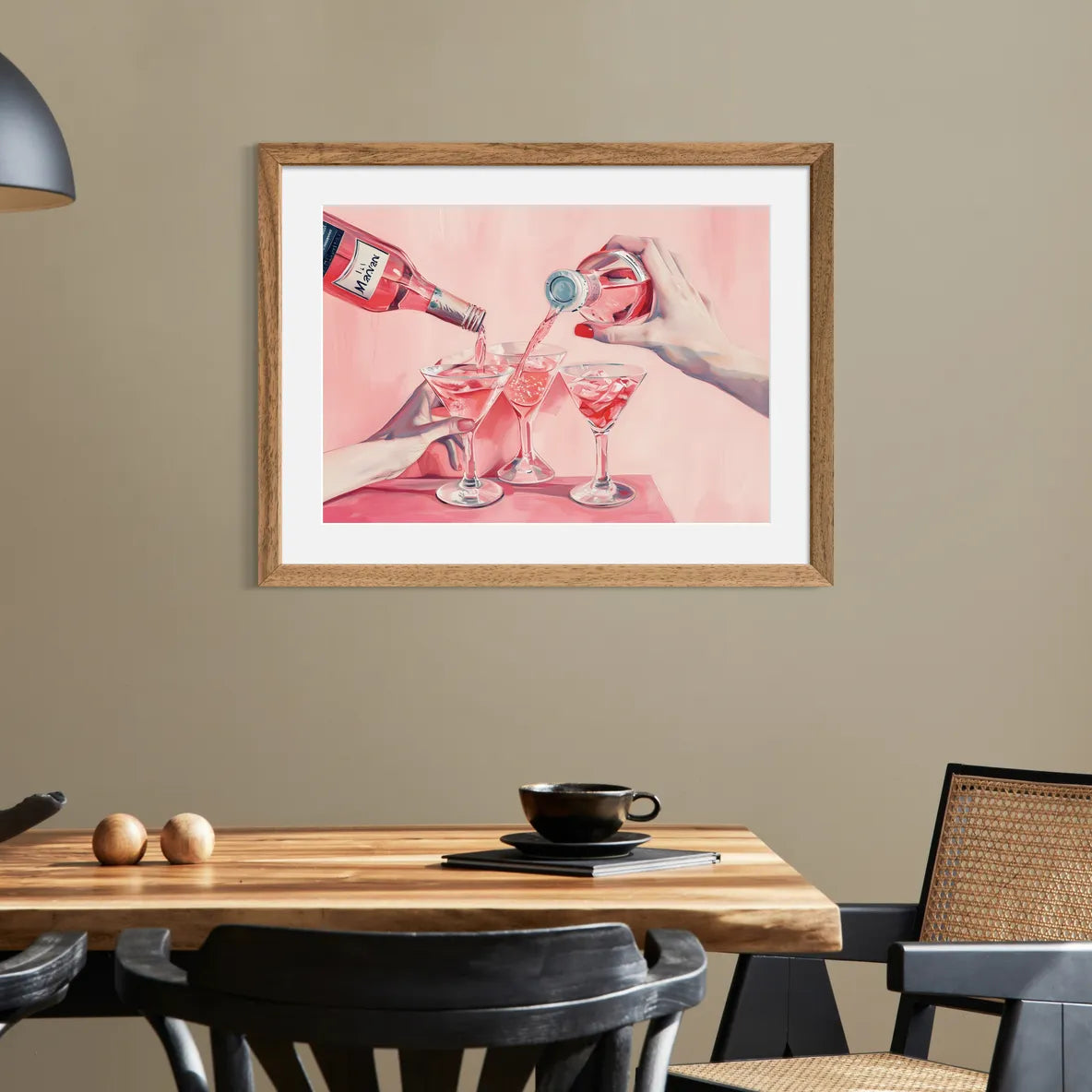 All Together Rosé Martini Cocktail Art Print
