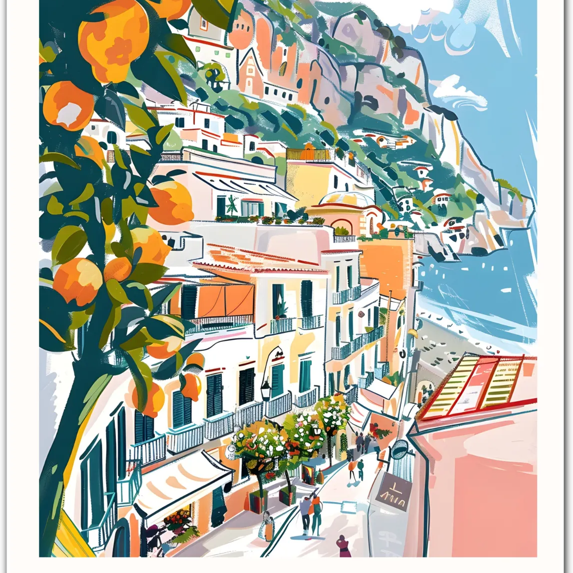 Amalfi Coast Art Print - Scenic View of Italy’s Stunning Seaside Towns