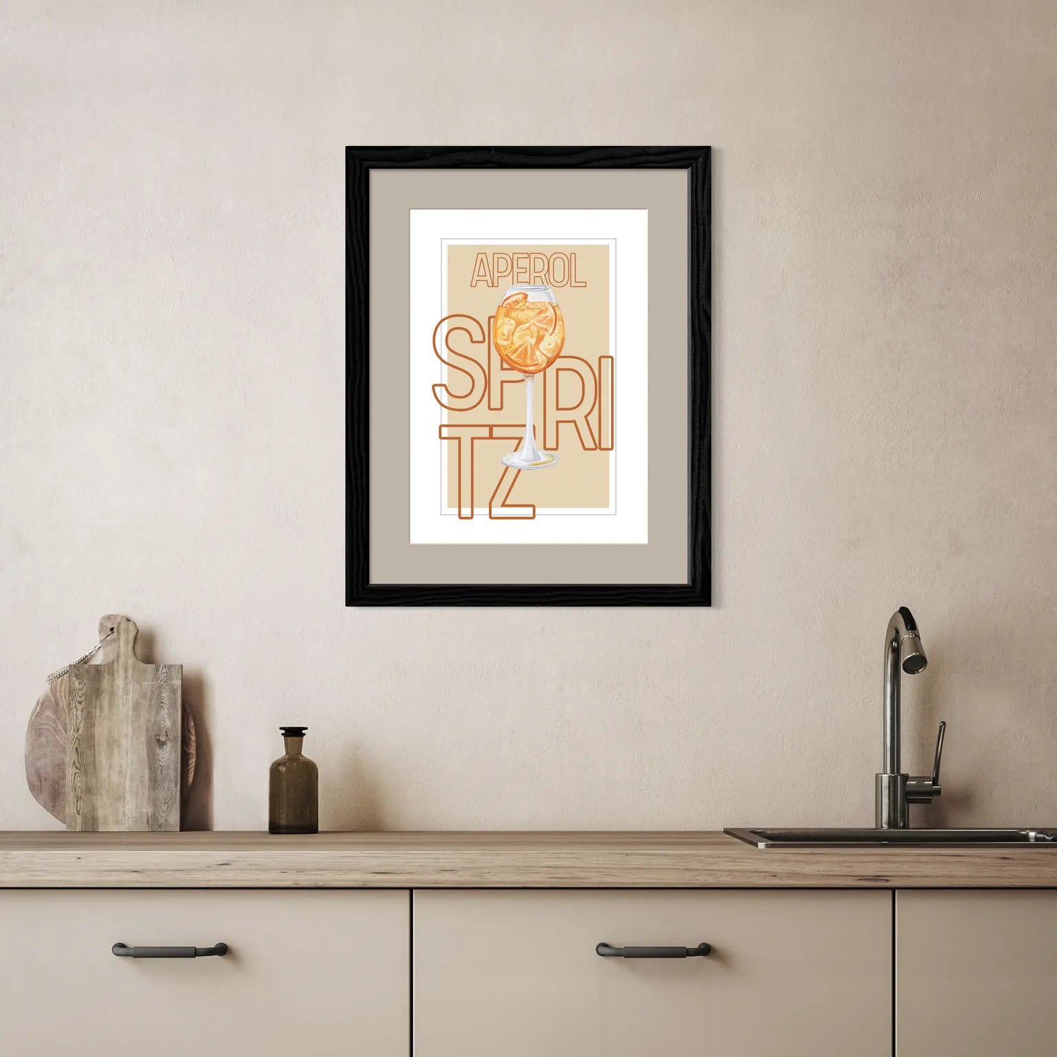 Aperol Spritz Cocktail Art Print – Vintage-Inspired Wall Decor 2