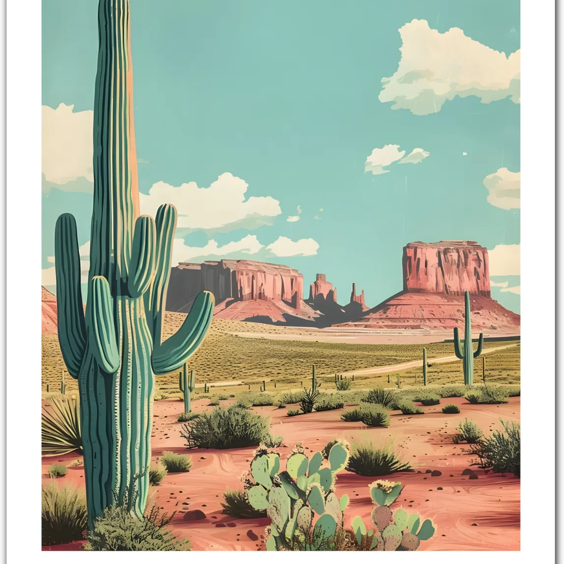 Arizona USA Art Print – Desert Landscape and Monument Valley