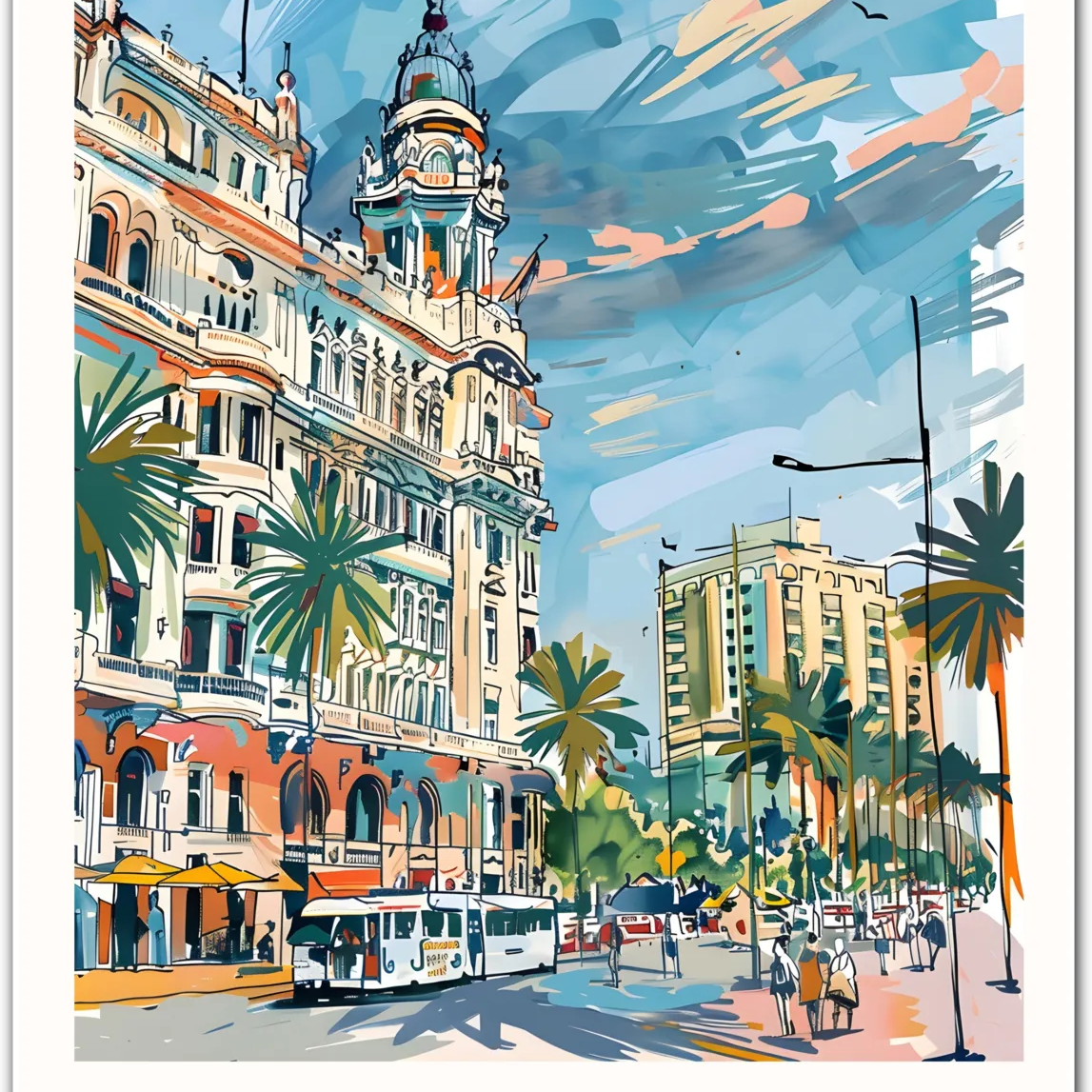Asuncion Cityscape Art Print - Vibrant Street View of Paraguay’s Capital