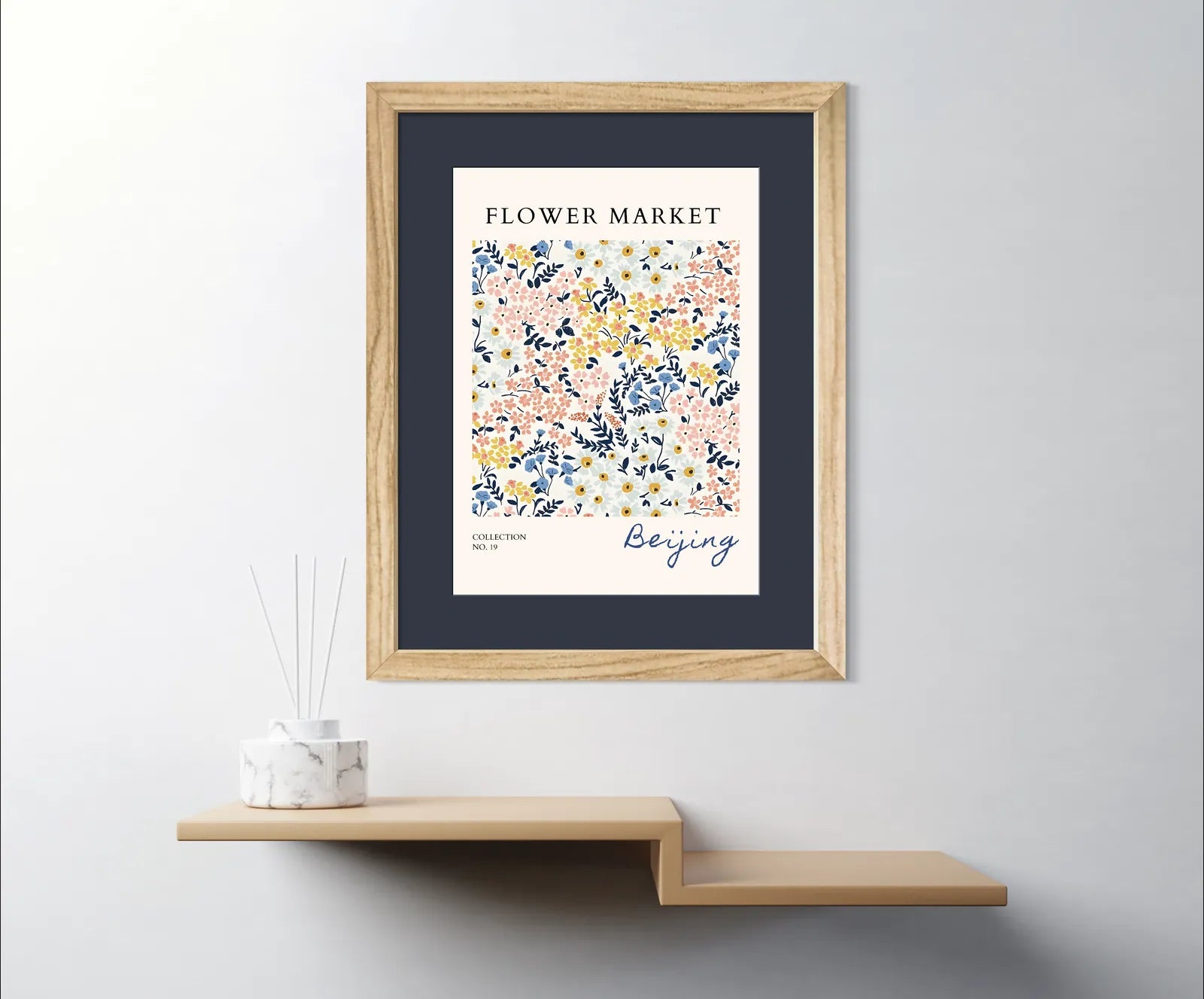 Beijing Blossom Cascade – Playful Floral Art in Multi Pastels