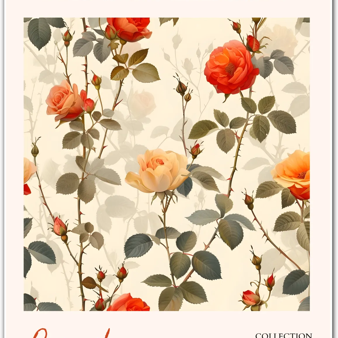 Bend Rose Garden – Romantic Botanical Art with Vintage Charm