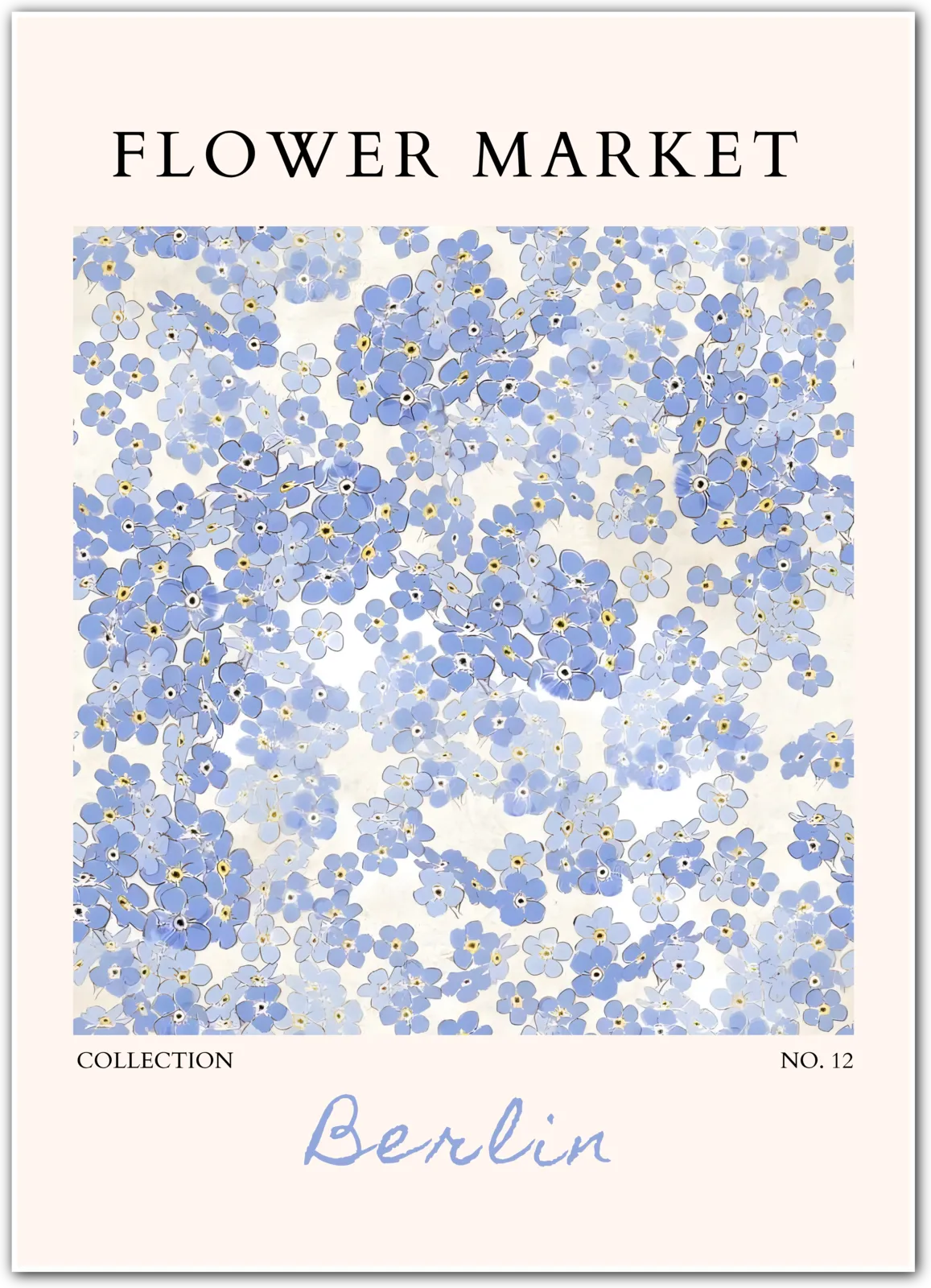 Berlin Blue Whisper – Soft Floral Print in Pastel Blue