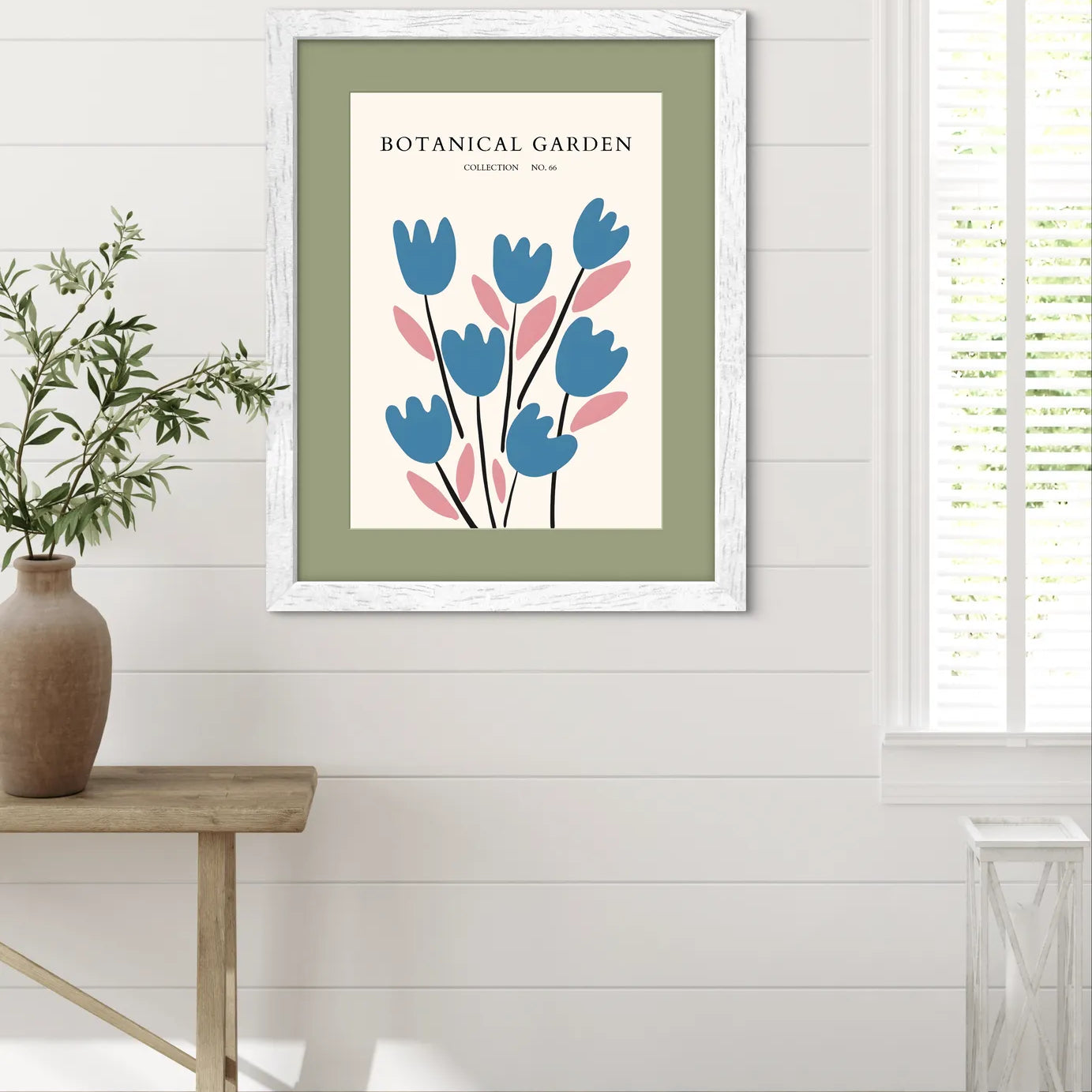 Blue Tulip Parade – Bold Modern Floral Print