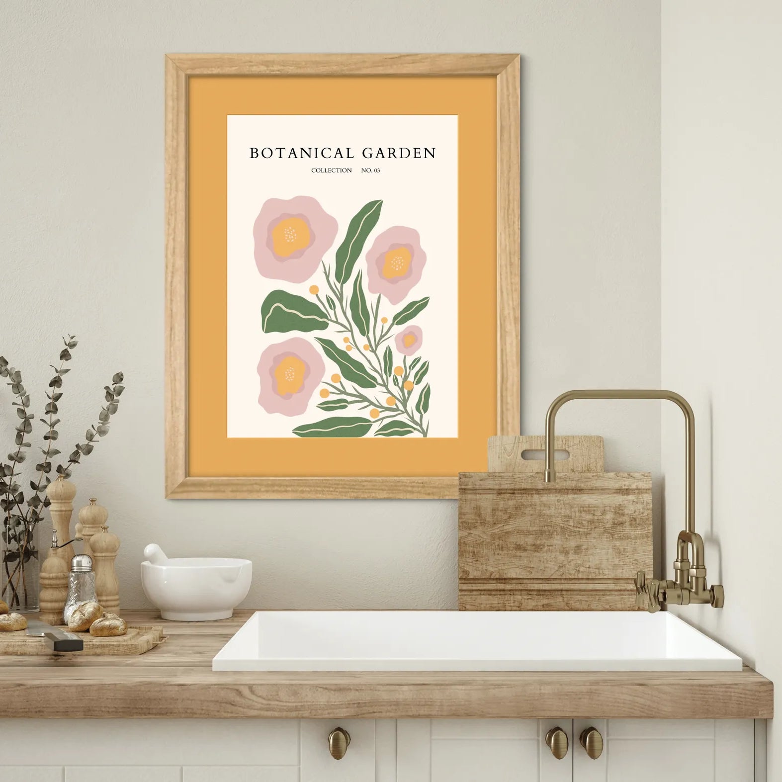 Blush Camellia Garden Art Print