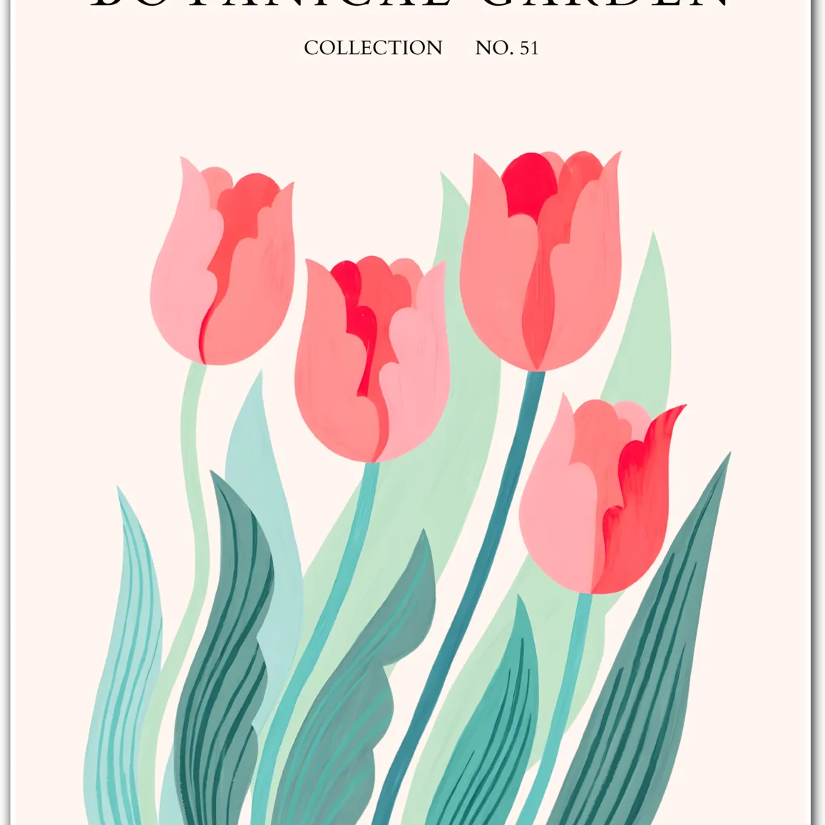 Blushing Tulips – Painterly Petal Botanical Print