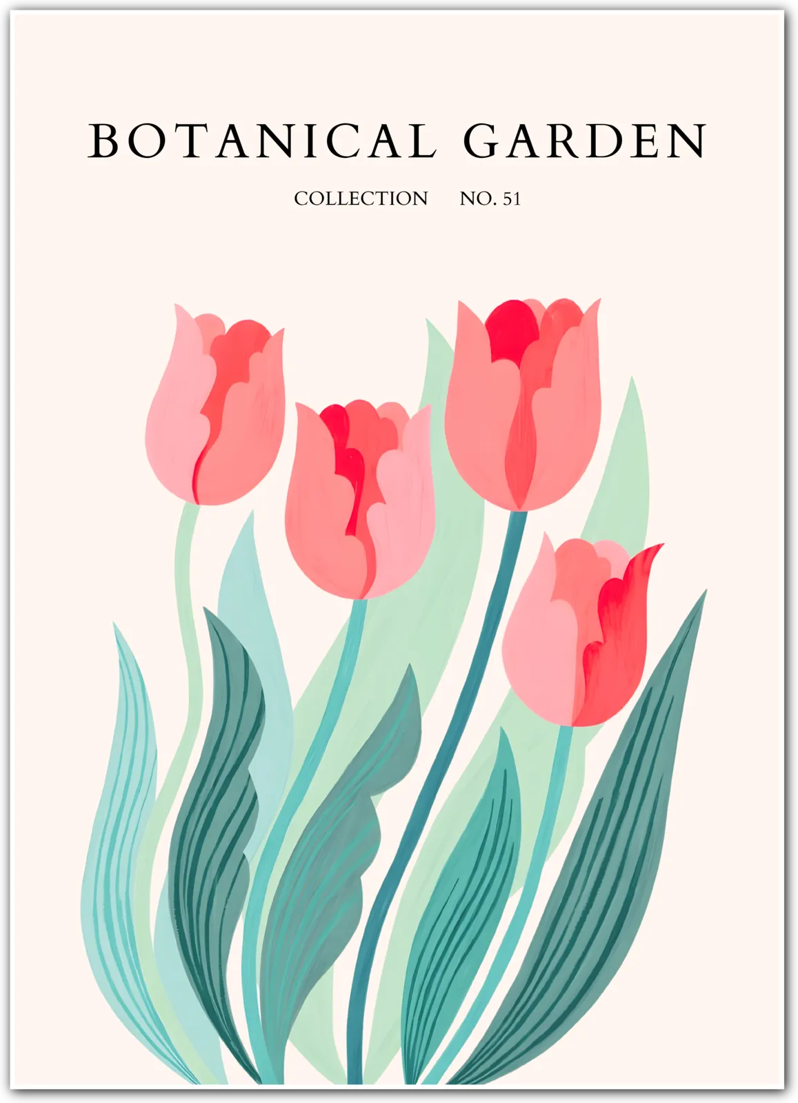 Blushing Tulips – Painterly Petal Botanical Print