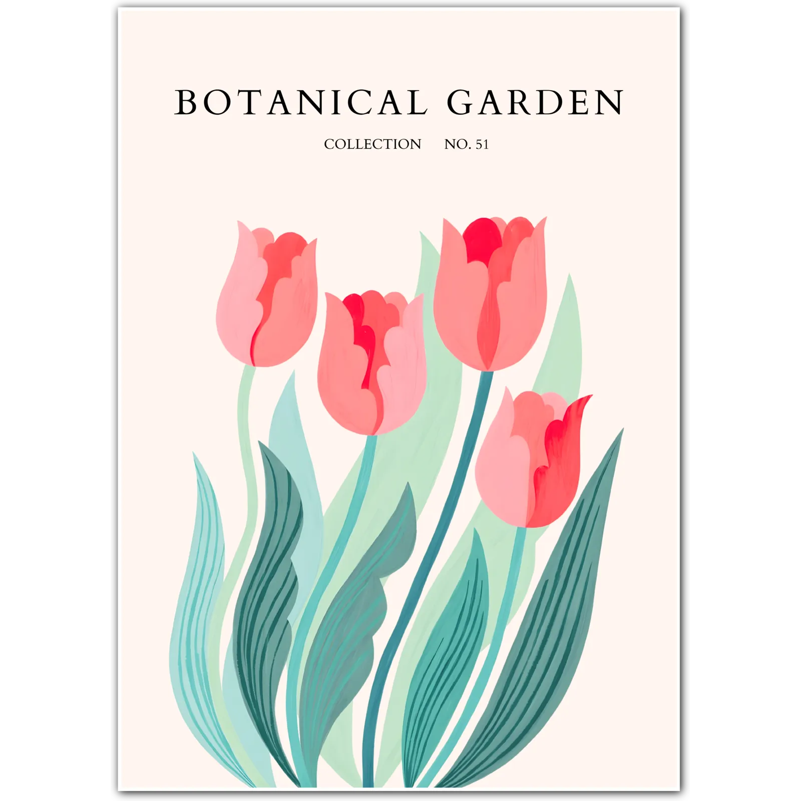 Blushing Tulips – Painterly Petal Botanical Print