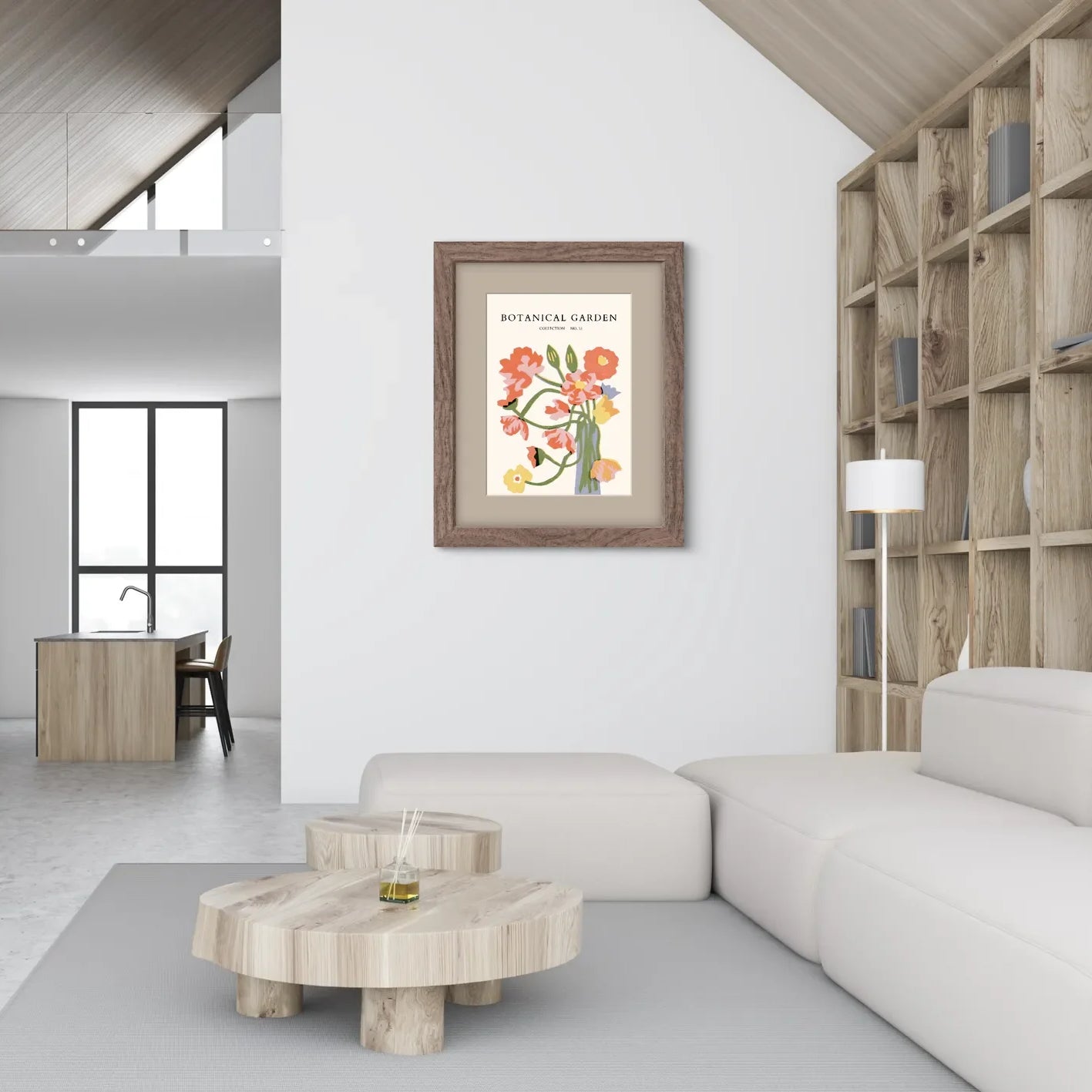 Coral Bloom Cutout Art Print