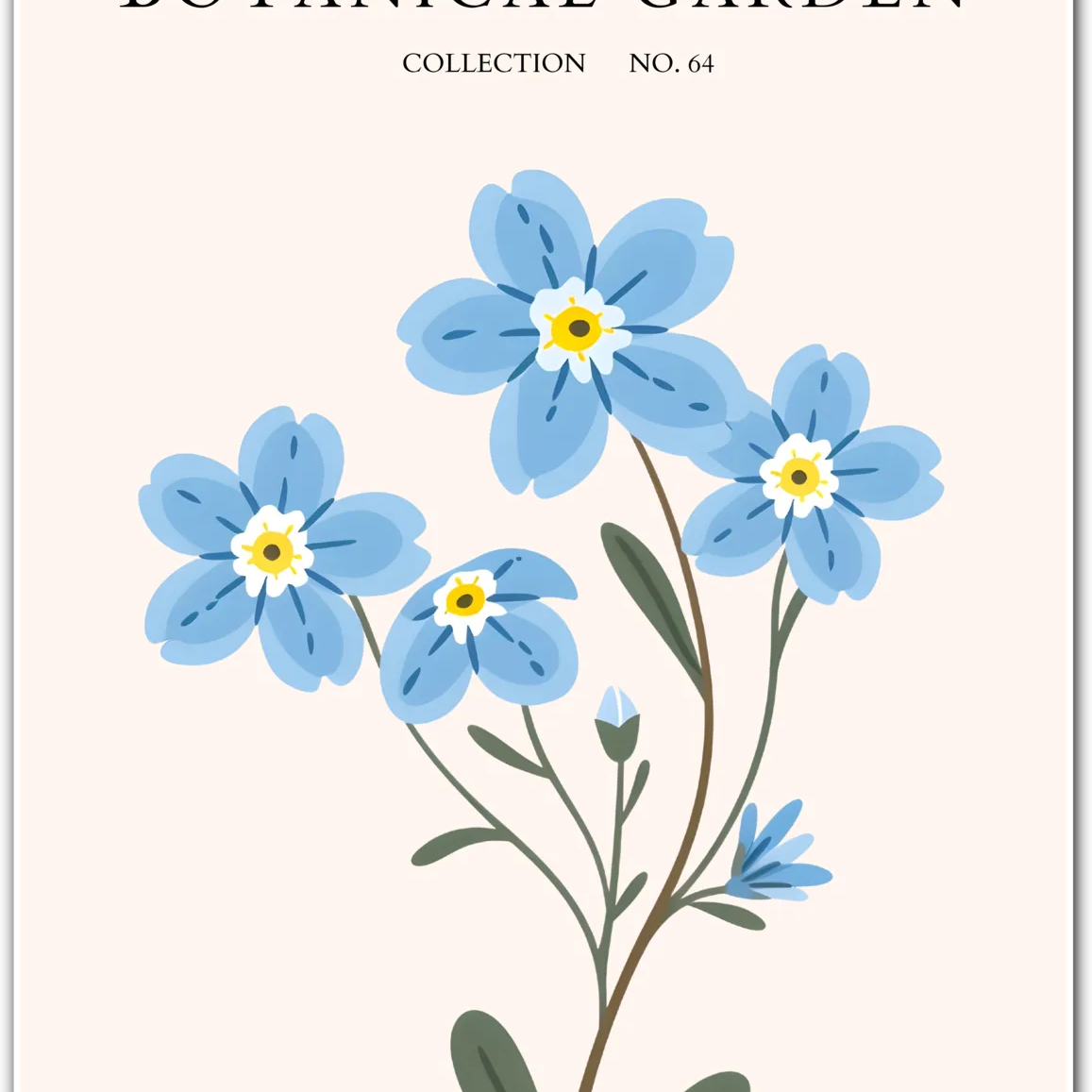Whispers of the Wild: Forget-Me-Not Blue Art Print