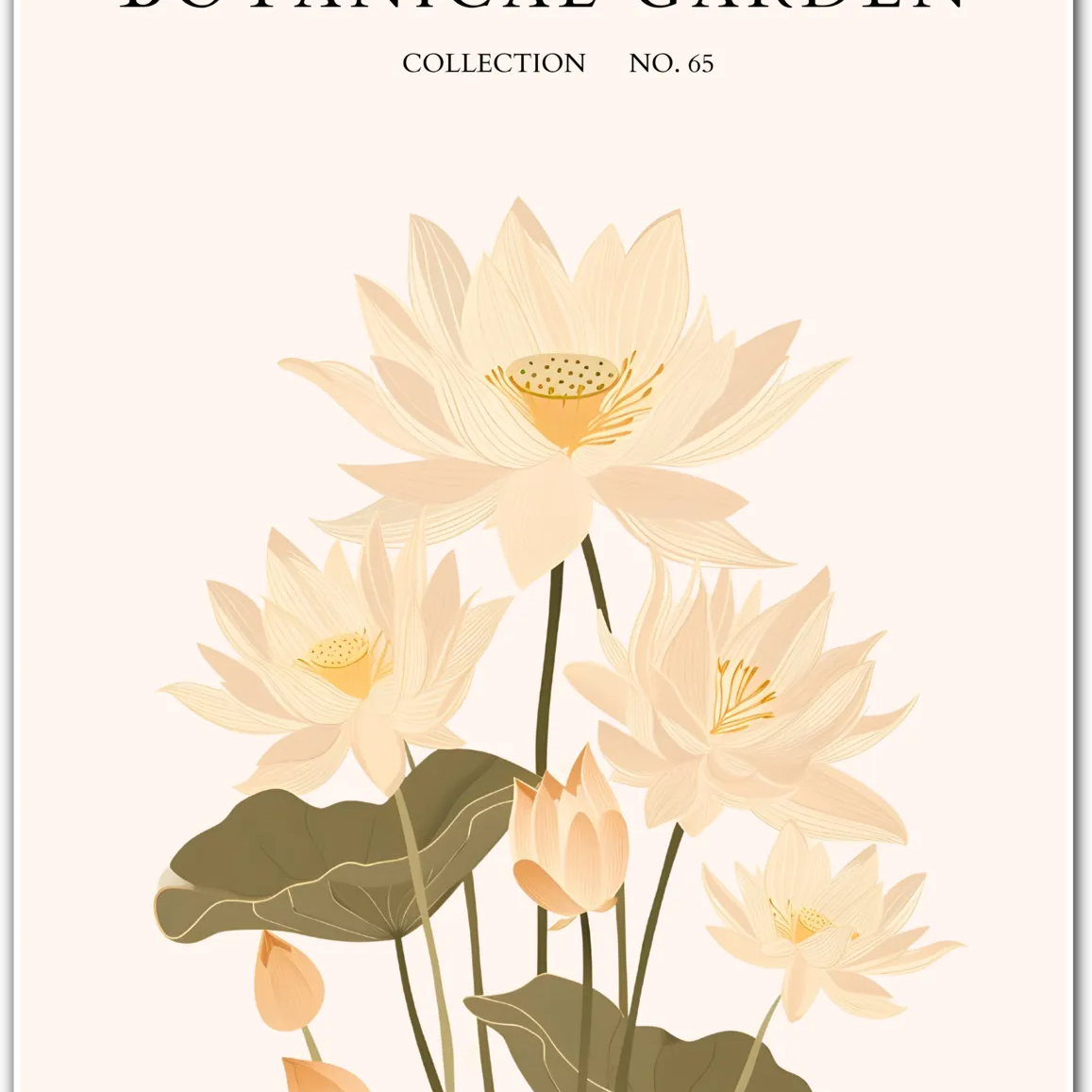 Sacred Stillness: Ivory Lotus Pond Art Print