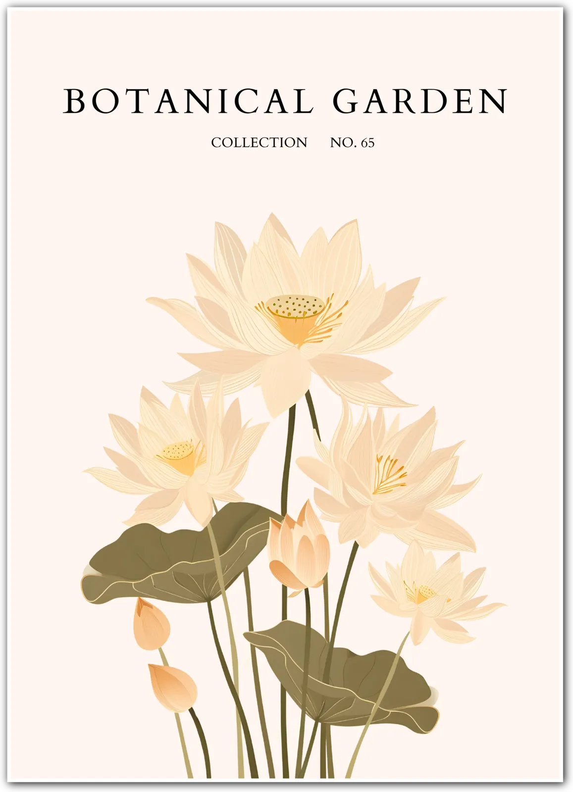Sacred Stillness: Ivory Lotus Pond Art Print