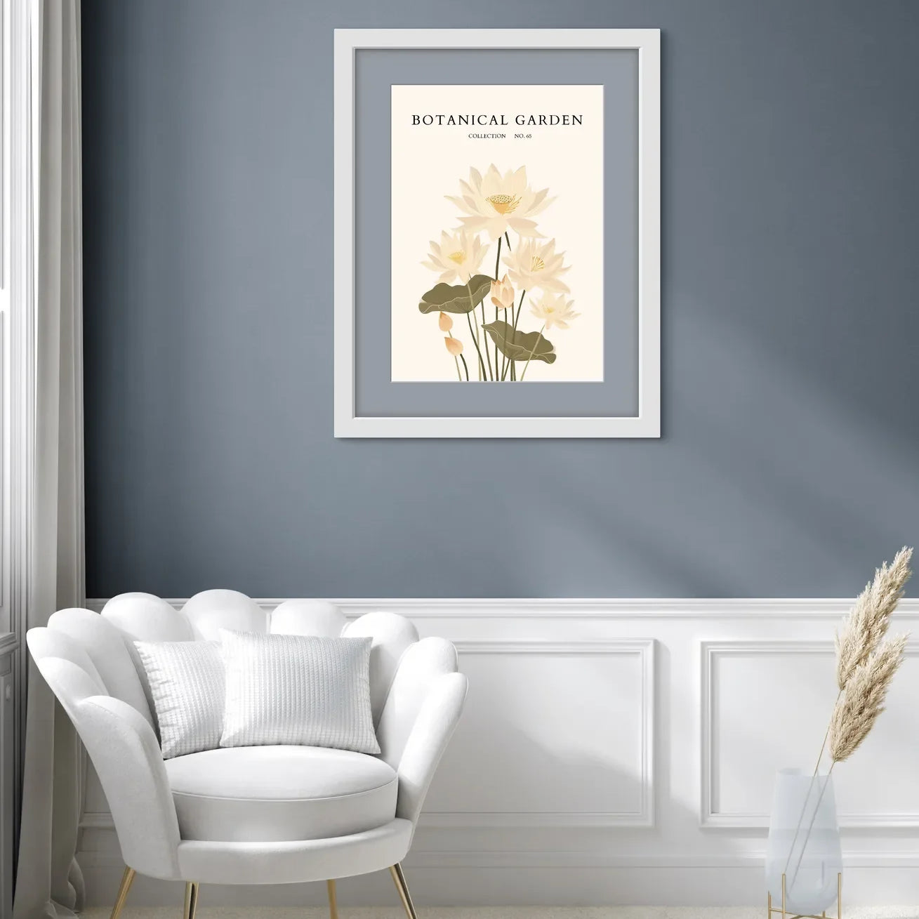 Sacred Stillness: Ivory Lotus Pond Art Print