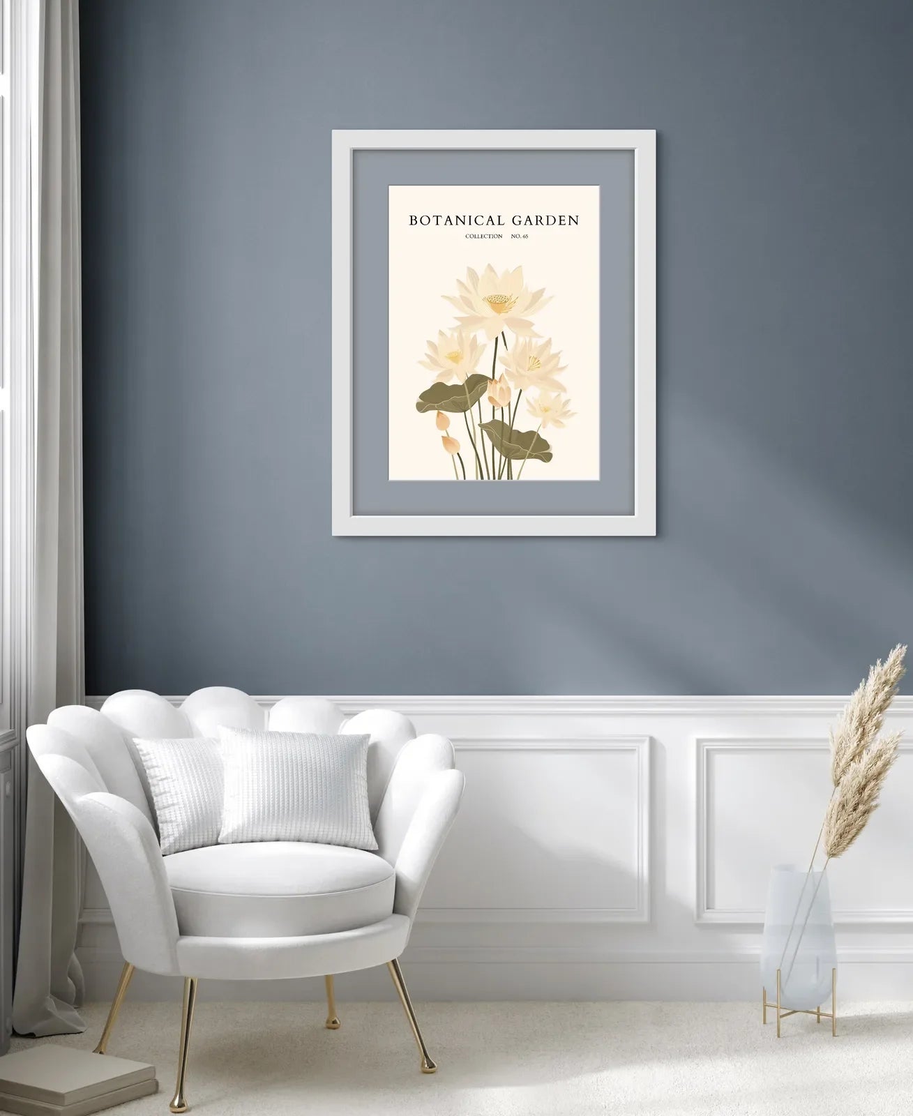 Sacred Stillness: Ivory Lotus Pond Art Print