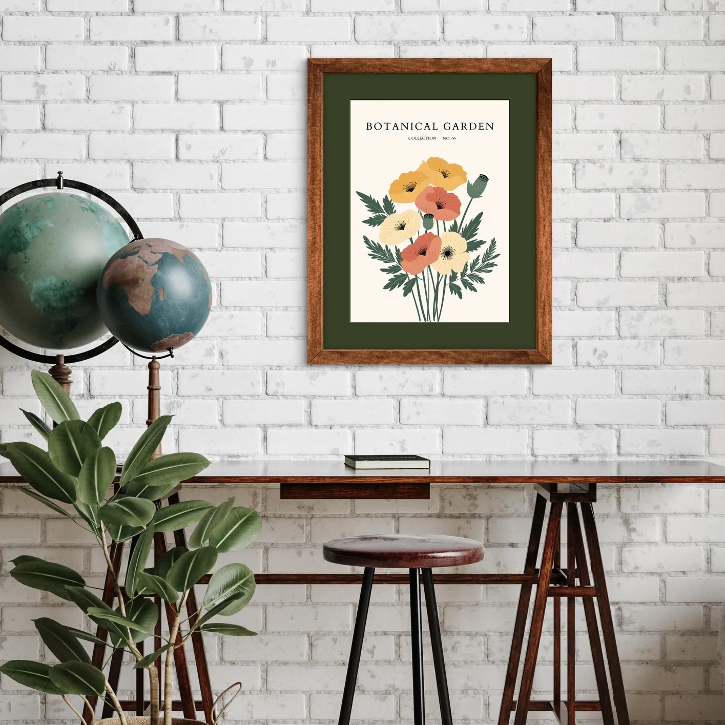 Golden Glow: Radiant Poppy Bouquet Art Print