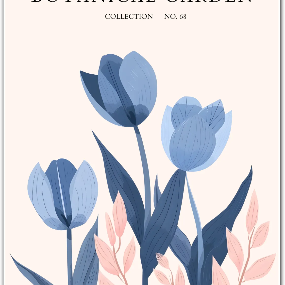 Twilight Petals: Indigo Tulip Dream Art Print
