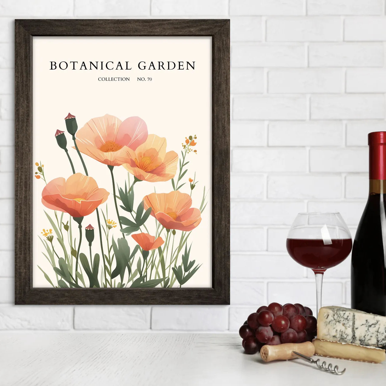 Peach Bloom Reverie: Soft Meadow Art Print