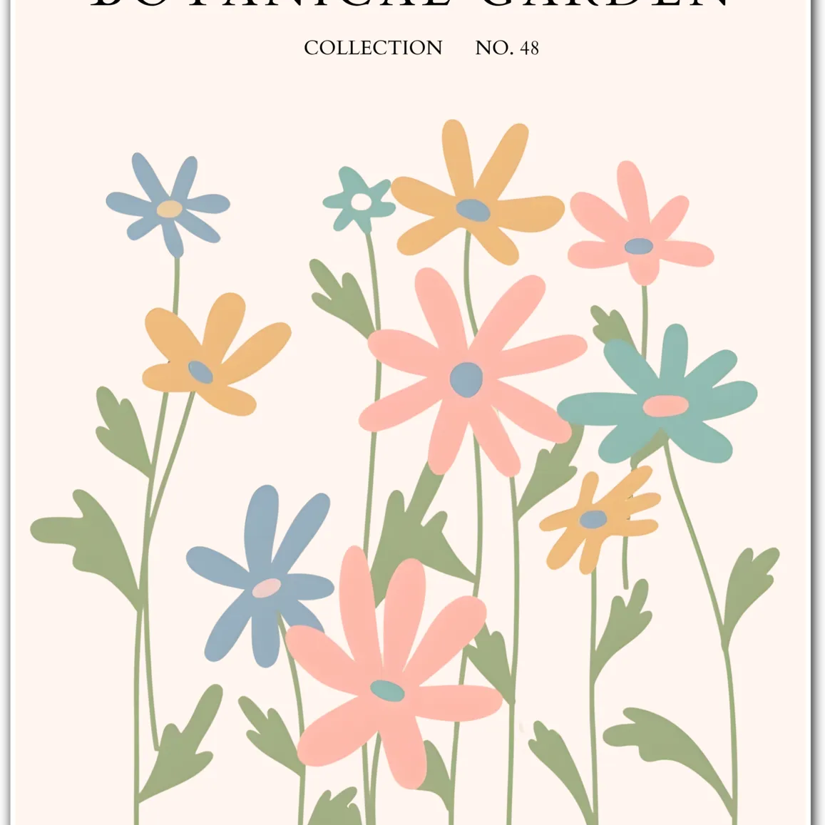 Meadow Bloom Mix – Pastel Daisy Garden Print