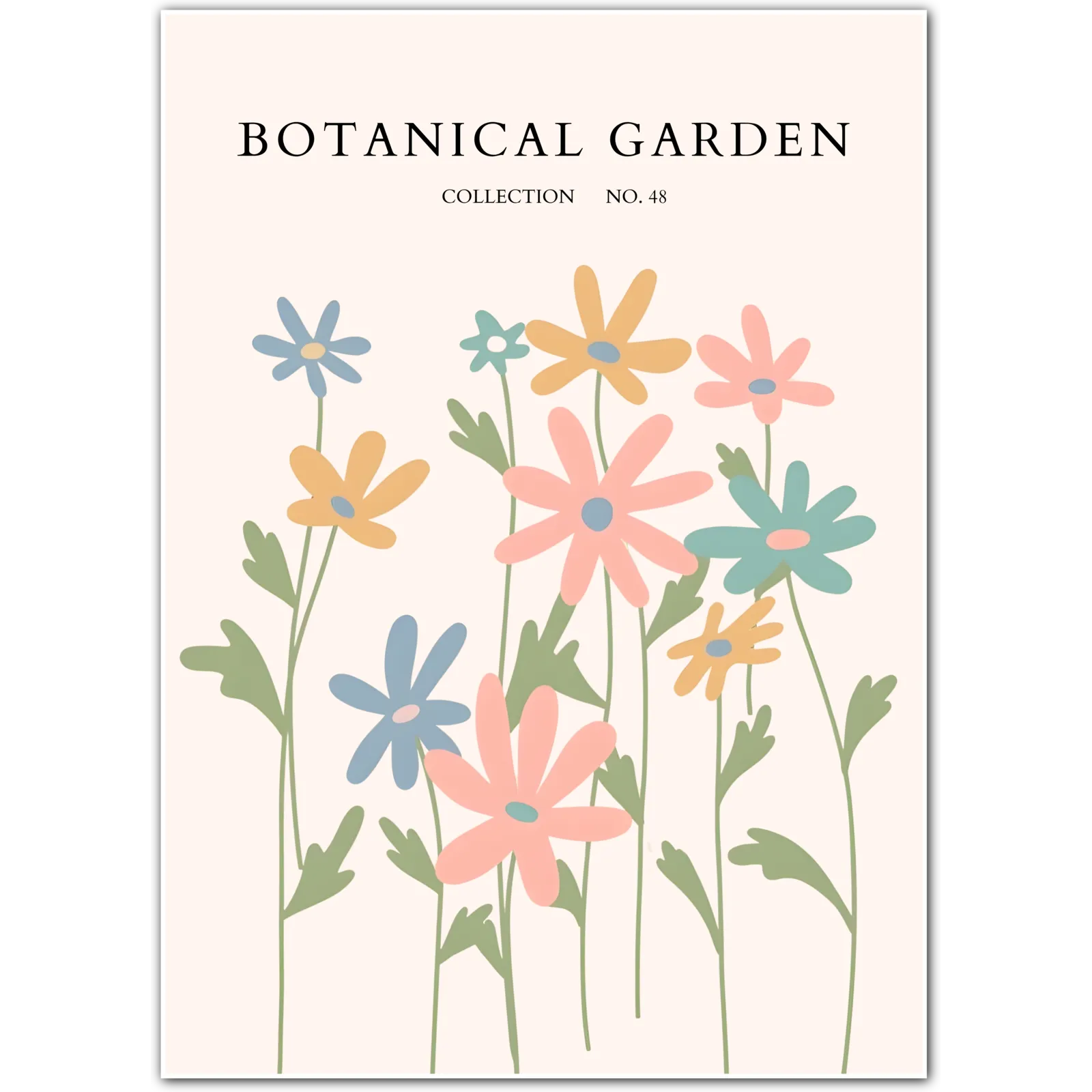 Meadow Bloom Mix – Pastel Daisy Garden Print