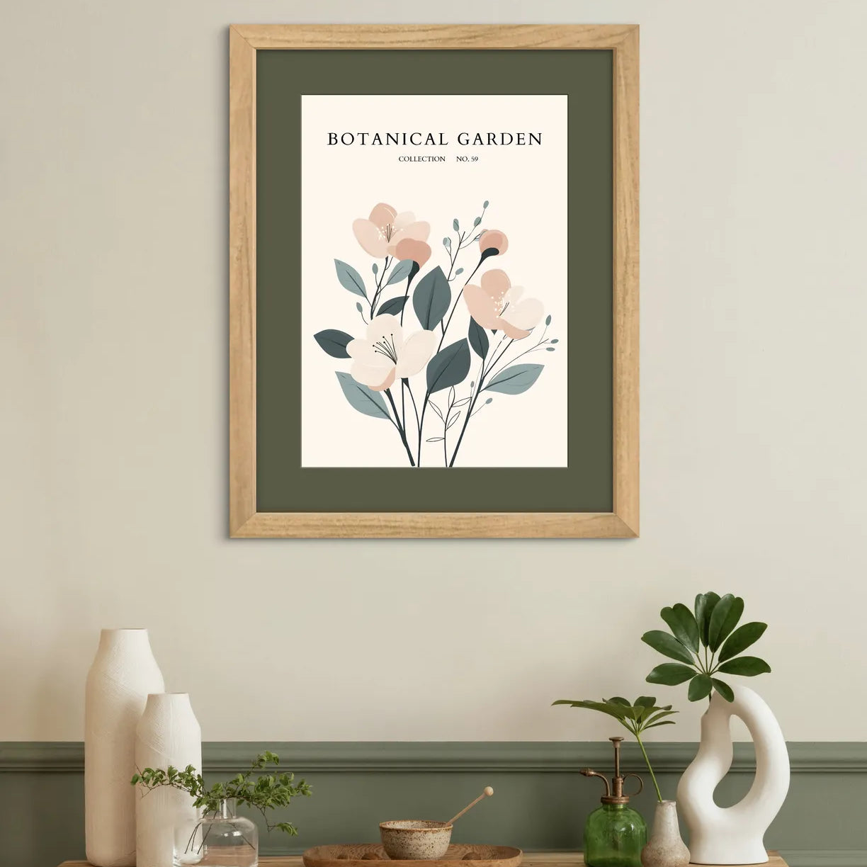 Cream Petal Harmony – Minimal Wild Rose Botanical Print