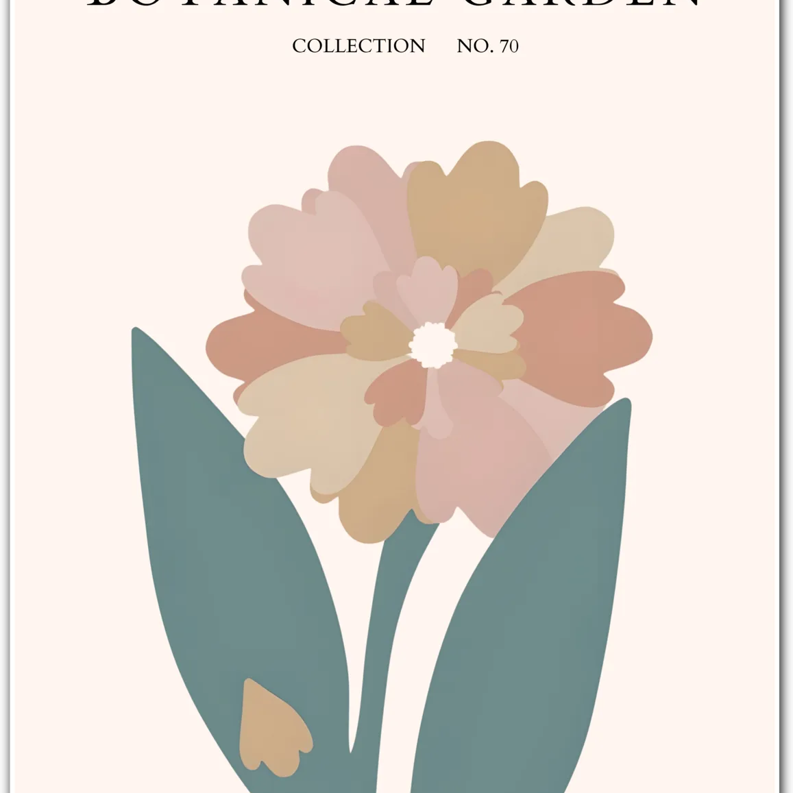 Soft Heart Bloom – Warm Neutral Floral Art Print