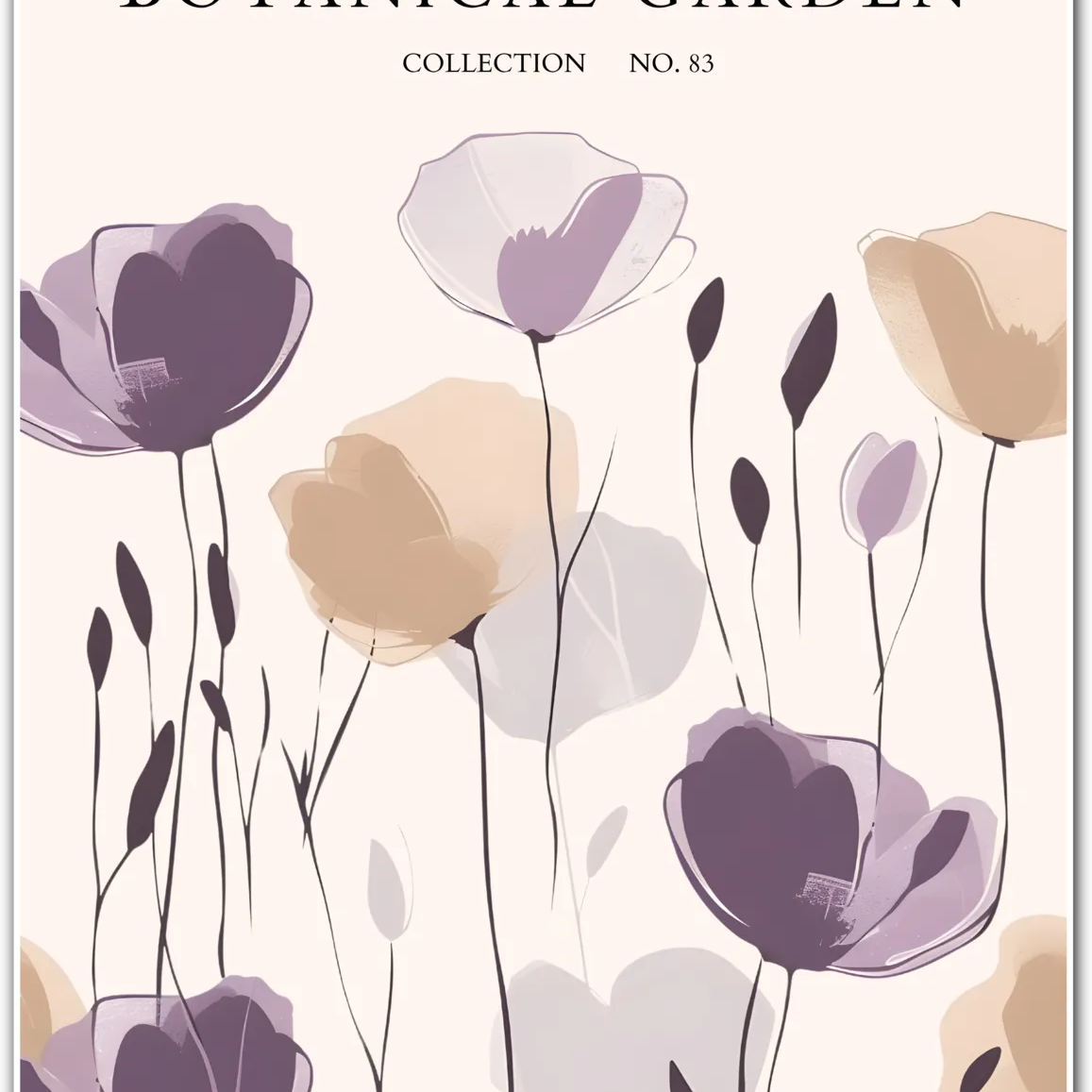 Dusky Petals – Mauve Meadow Bloom Print