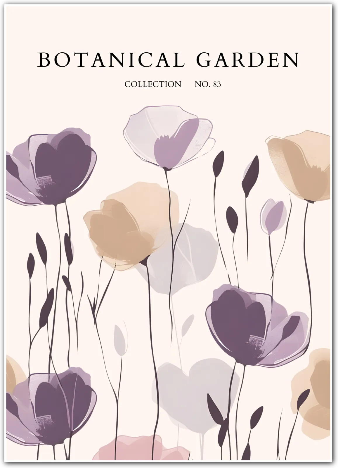 Dusky Petals – Mauve Meadow Bloom Print
