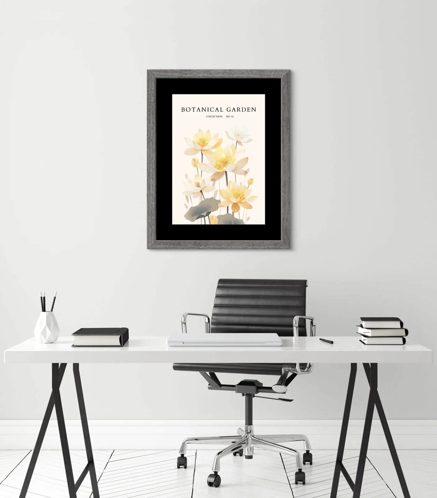 Golden Lotus – Tranquil Water Garden Art Print