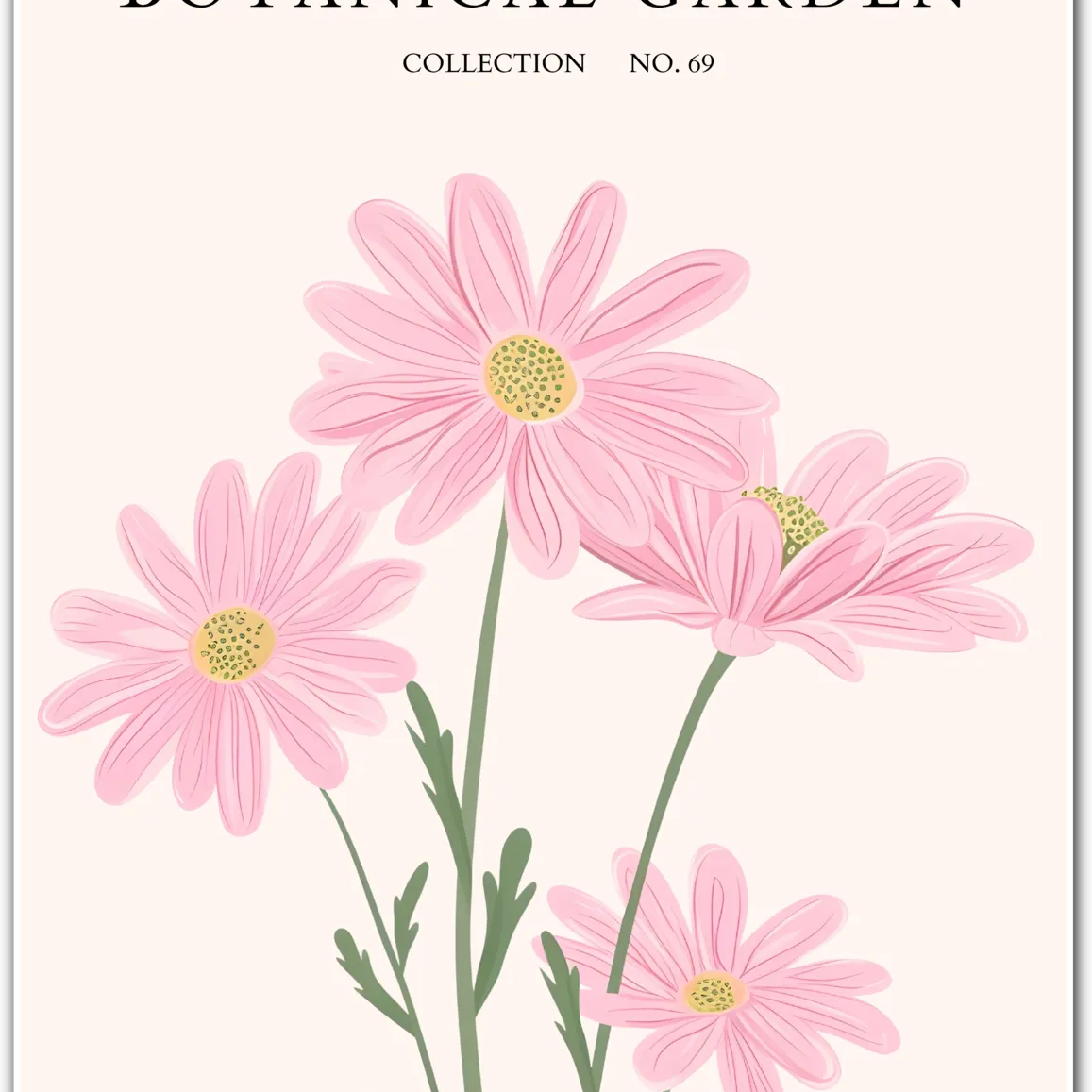 Pink Daisy Delight – Cheerful Pastel Floral Art