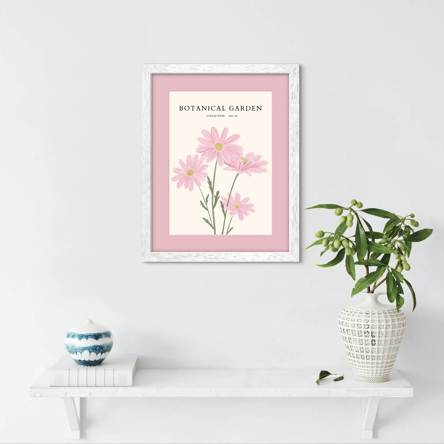 Pink Daisy Delight – Cheerful Pastel Floral Art