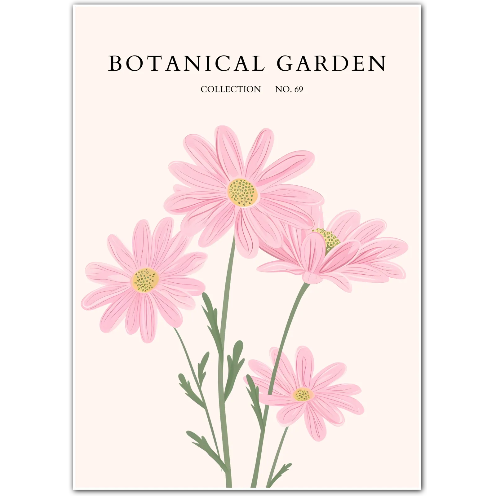 Pink Daisy Delight – Cheerful Pastel Floral Art