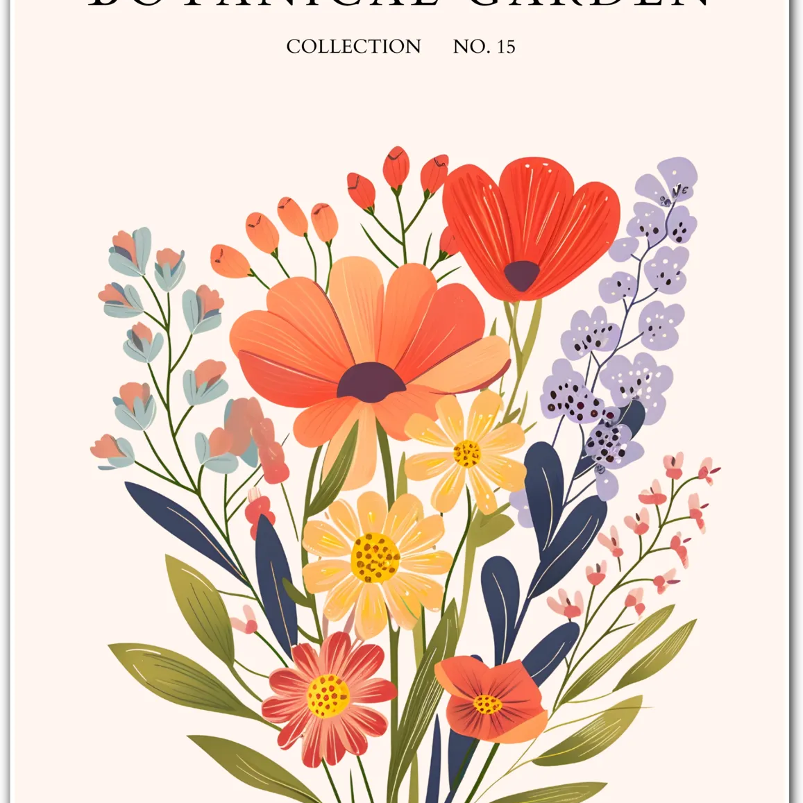 Blush Tulip Garden Botanical Print