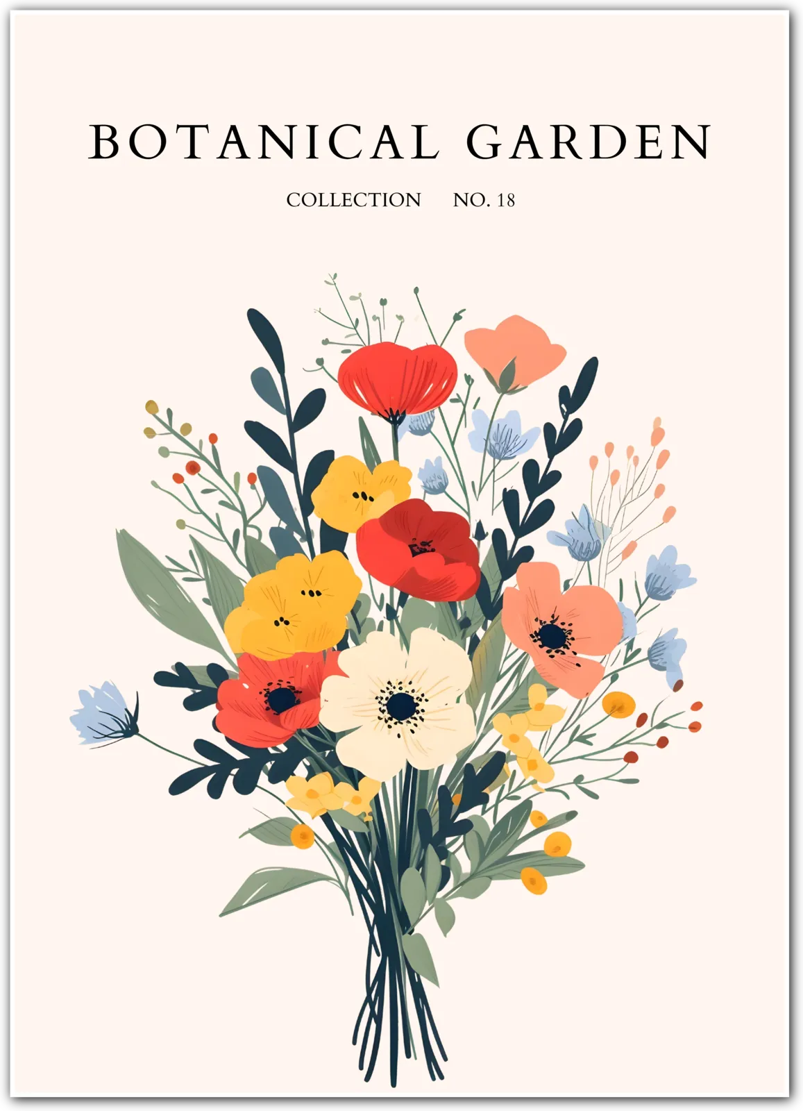 Floral Medley Celebration Botanical Art Print