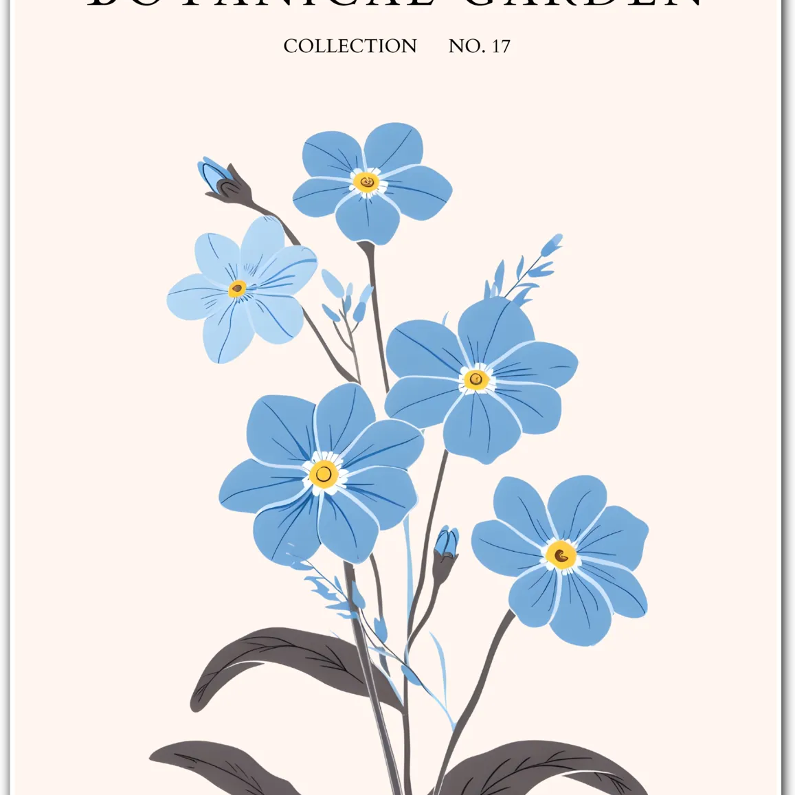 Forget-Me-Not Garden Botanical Wall Art