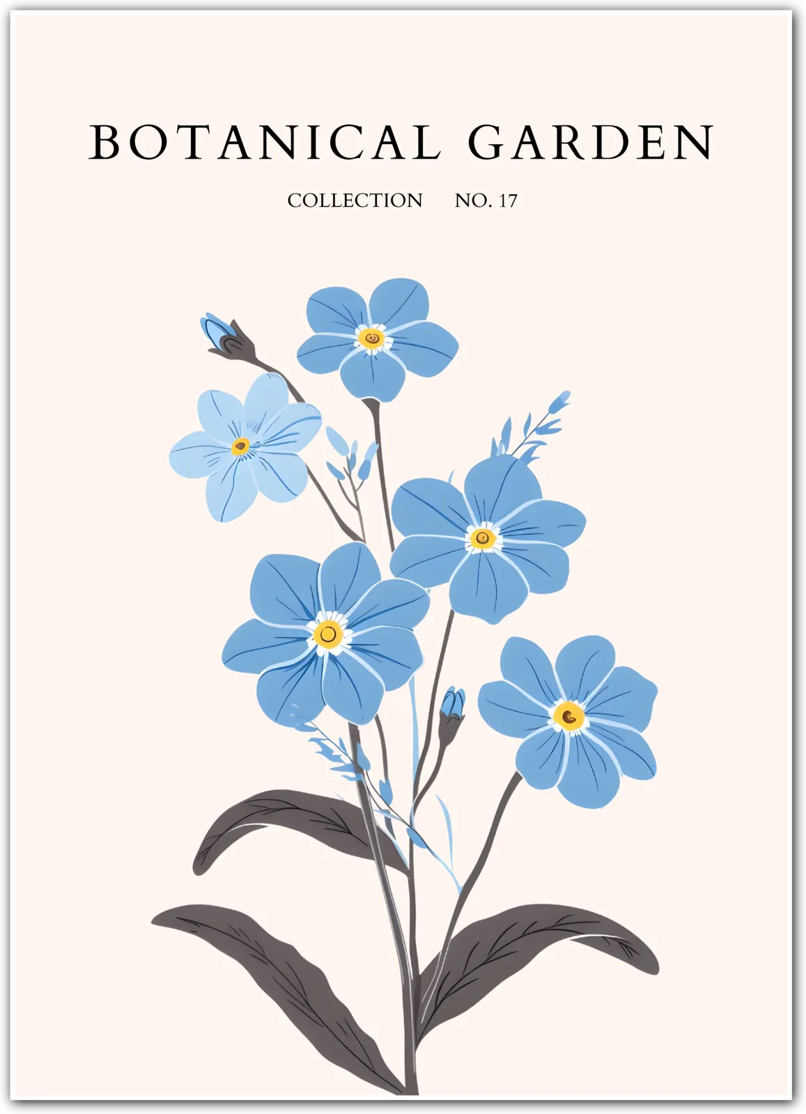 Forget-Me-Not Garden Botanical Wall Art