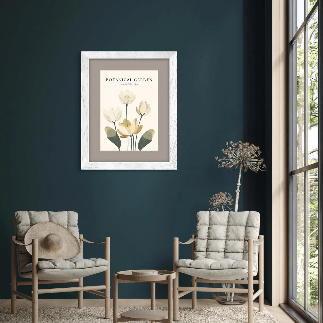 Cream Lotus Elegance – Modern Tranquil Floral Art