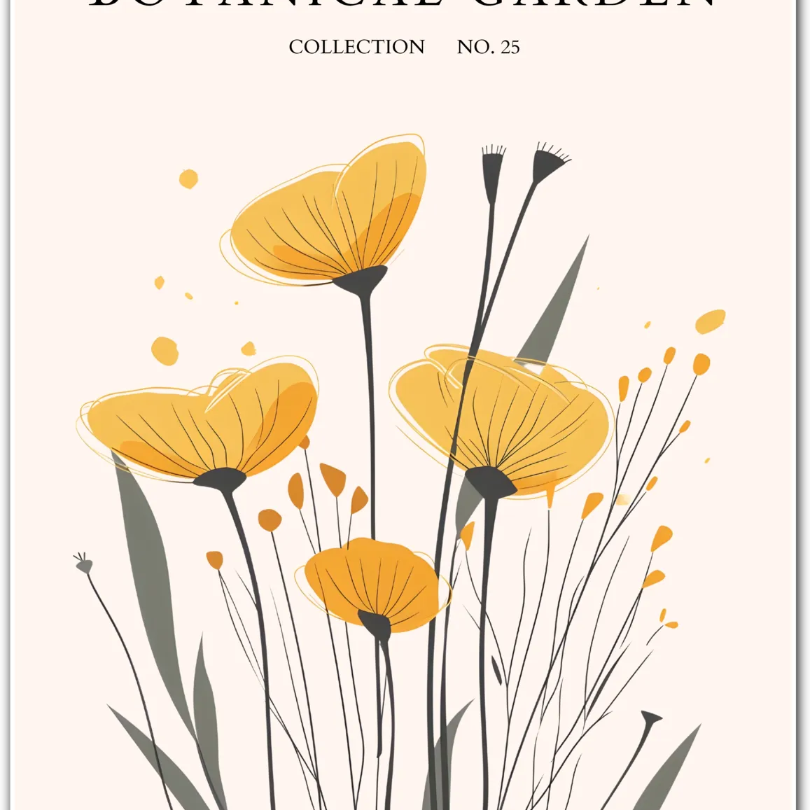 Golden Poppies Dance Botanical Art Print