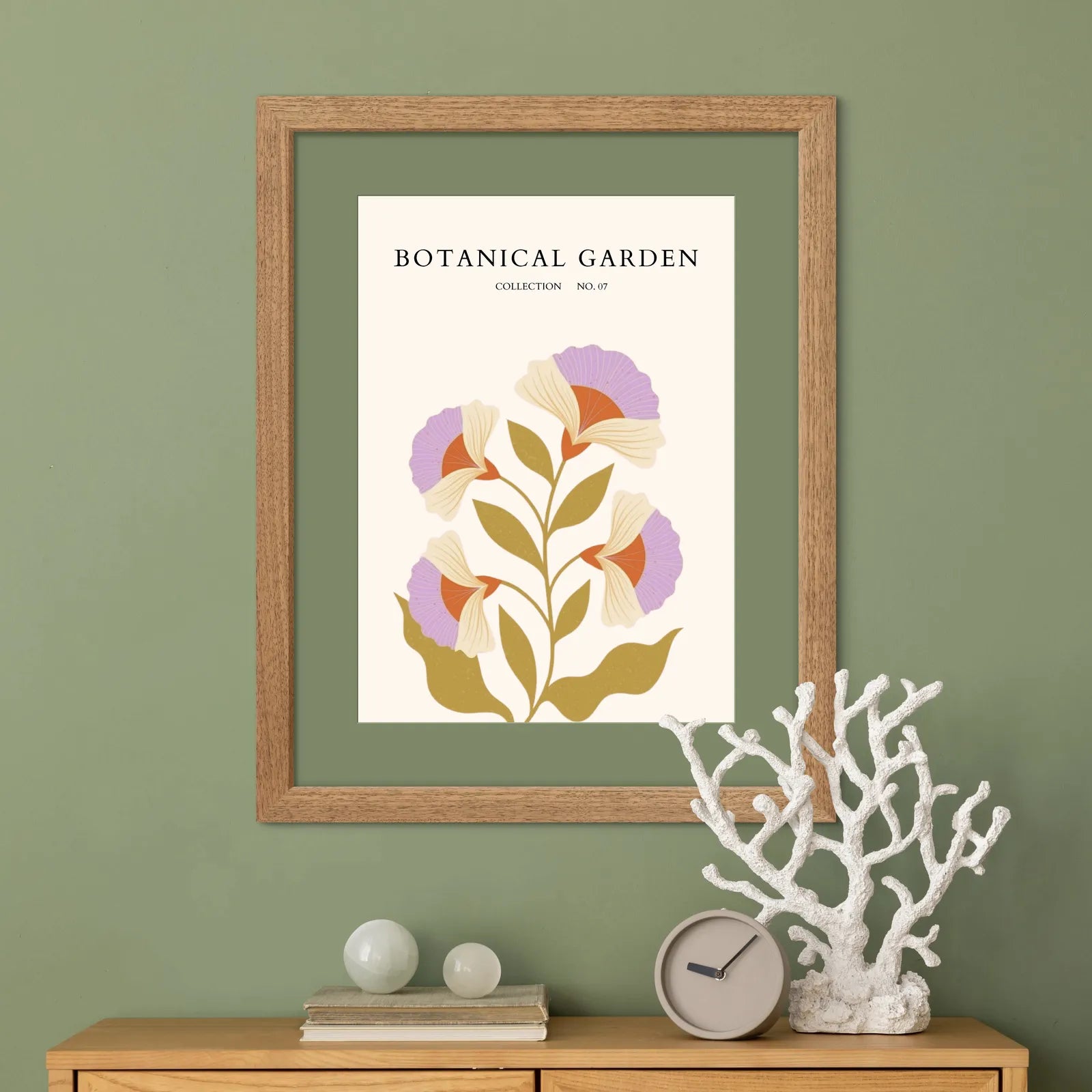 Golden Lotus Radiance – Modern Floral Art Print