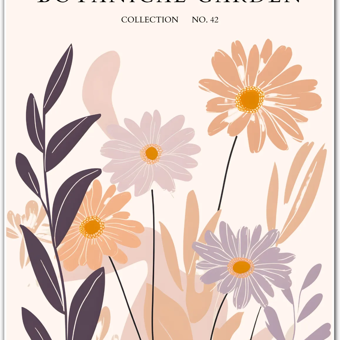 Dusky Daisies Botanical Illustration