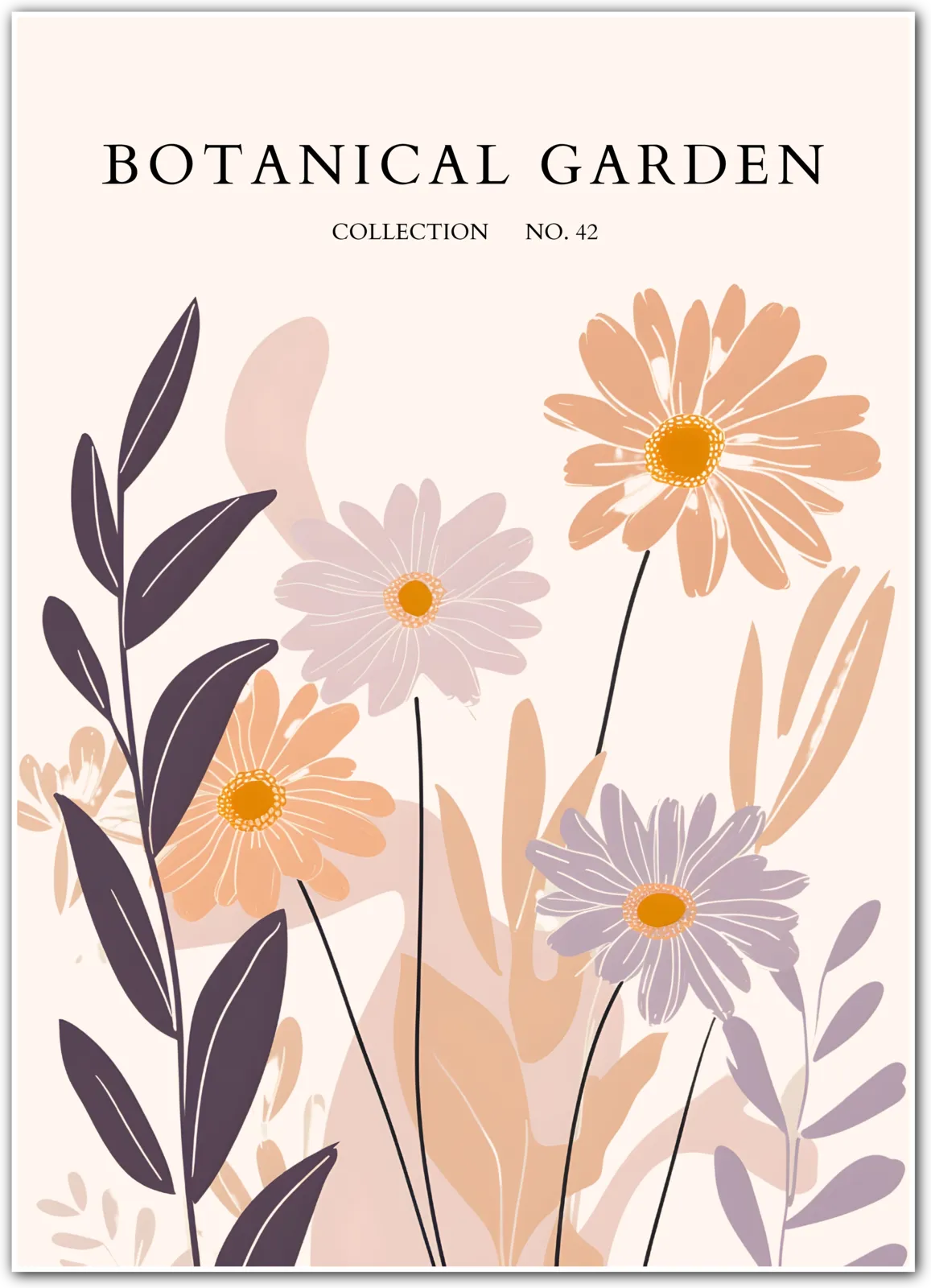 Dusky Daisies Botanical Illustration