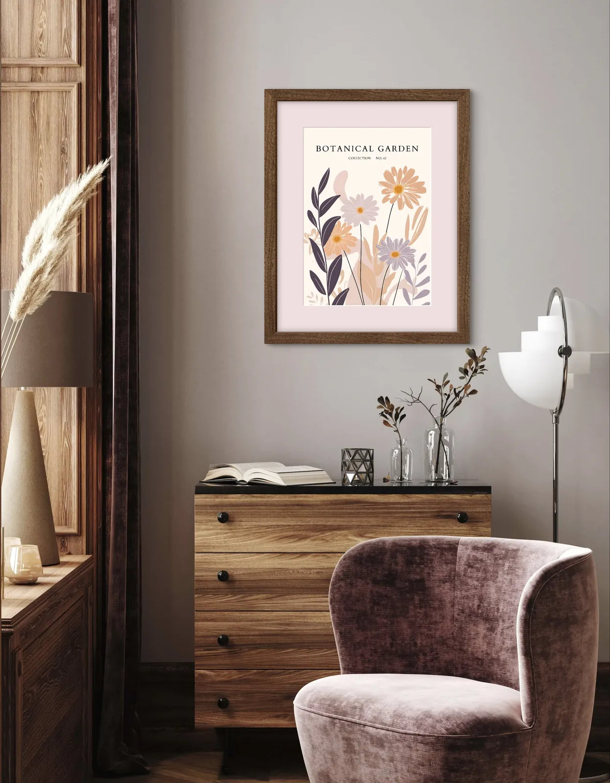 Dusky Daisies Botanical Illustration