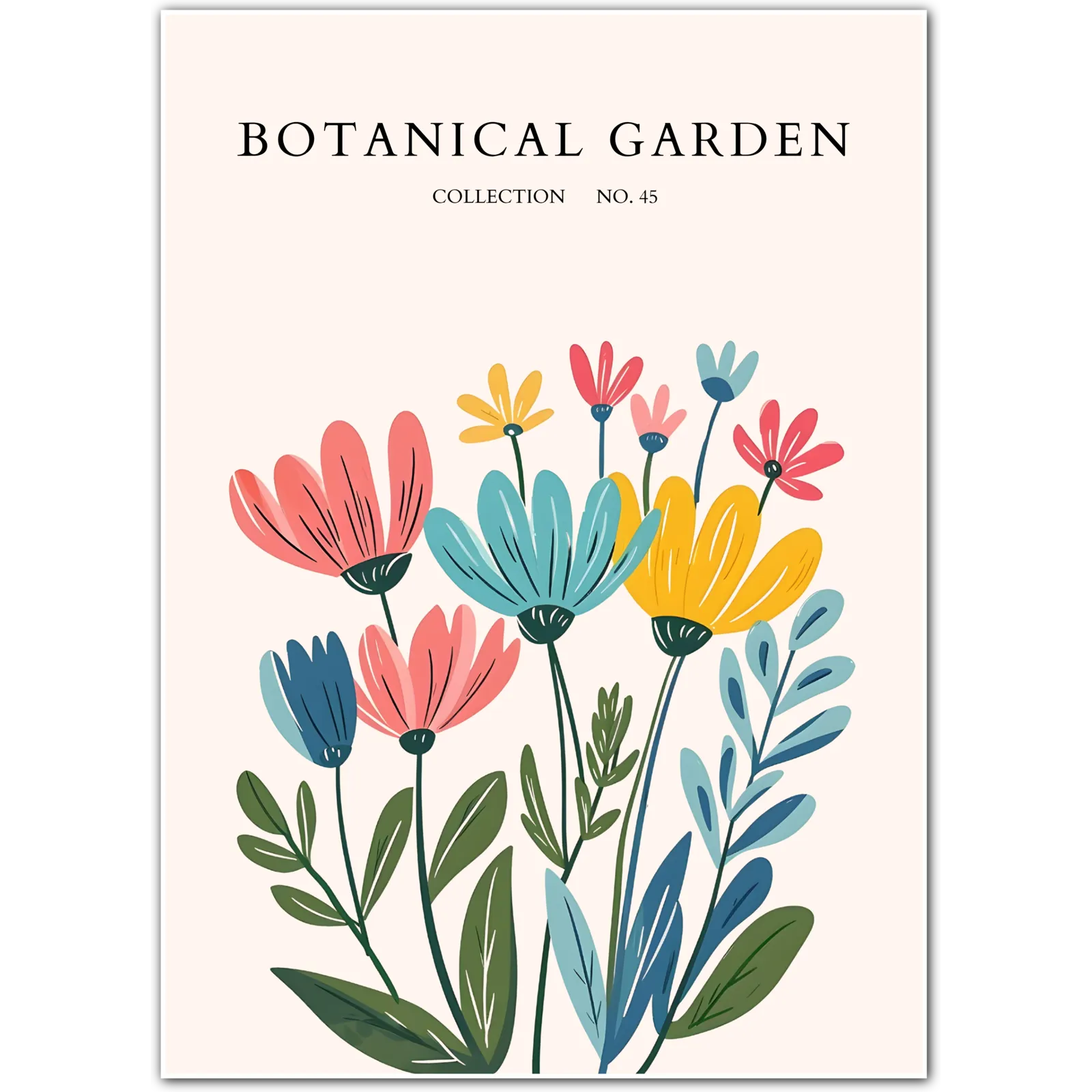 Modern Daisy Garden Floral Poster