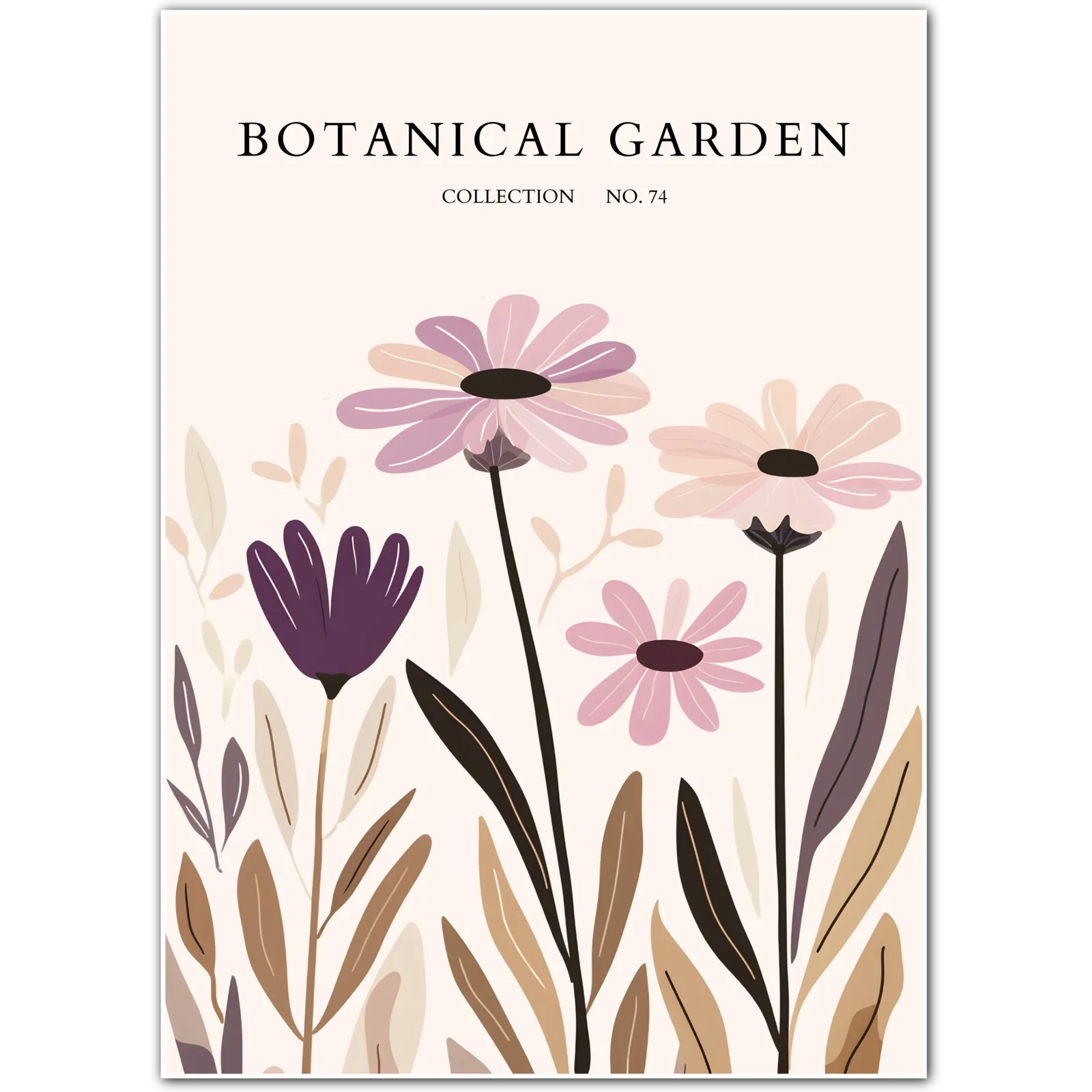 Vintage Petal Medley – Earthy Pink Botanical Print