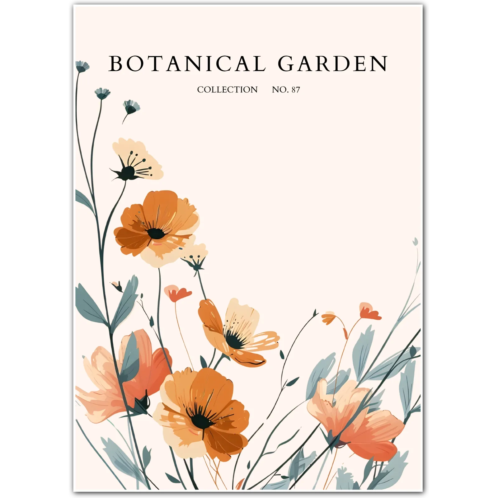 Amber Wildflower Cluster – Flowing Field Florals in Autumnal Tones